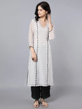 Chanderi kurta with resham and badla embroidery