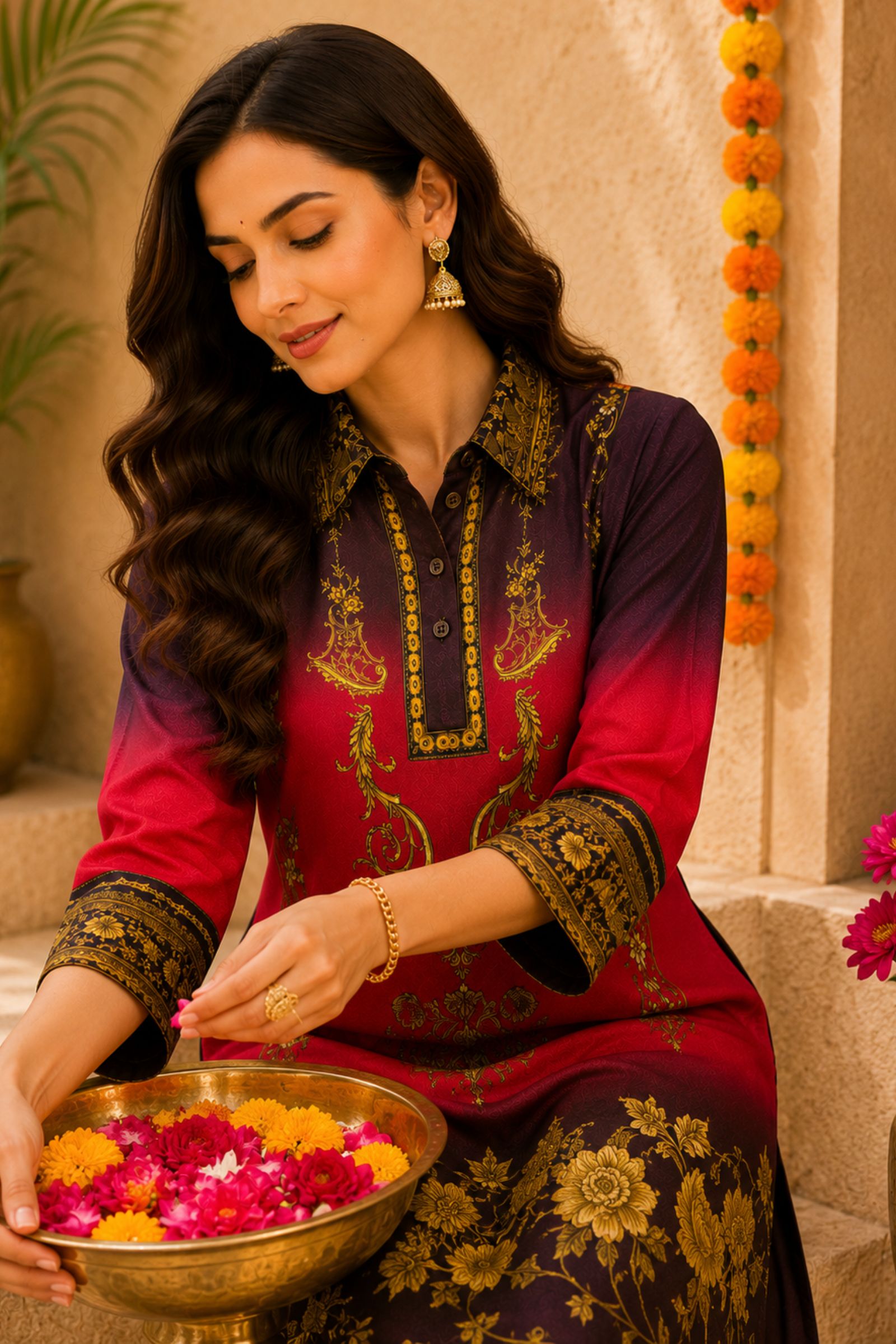 Layan Viscose Crepe Kurta Set