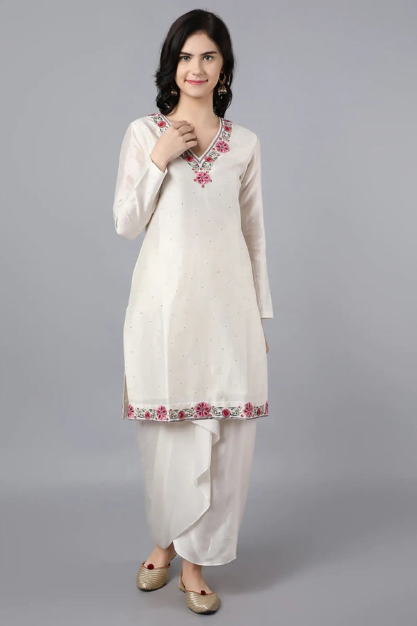Ivory dhoti Set