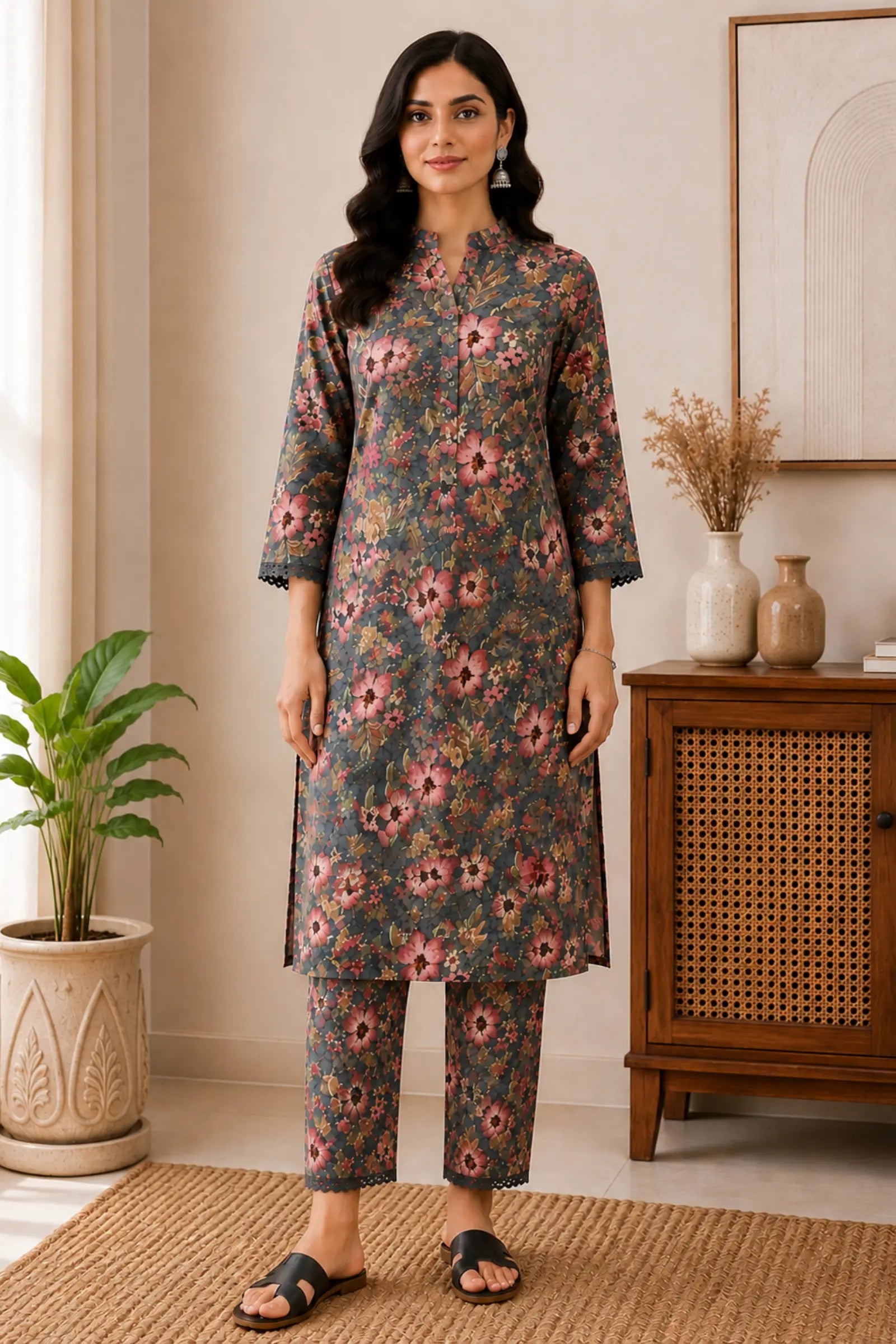 Aashvi Cotton Ethnic Print Kurta Set