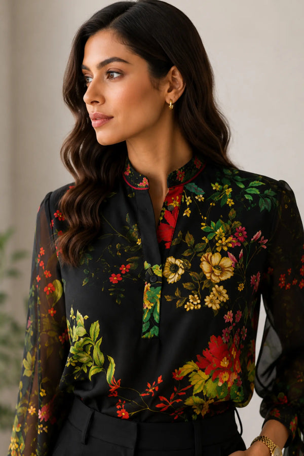Ravanya Enchanted Bloom Georgette Top