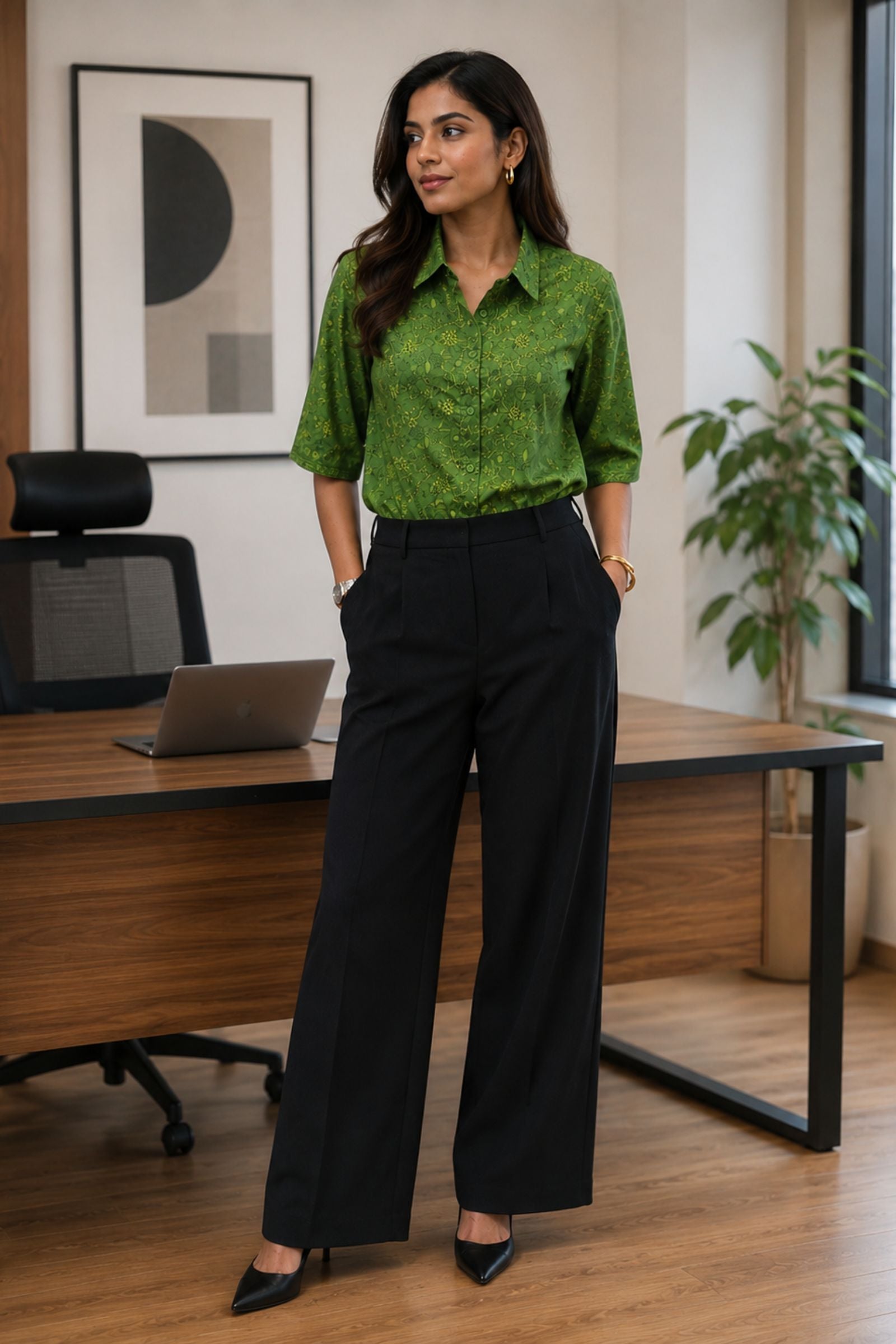 Olive Garden Printed Cotton Shirt