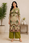 Brisha Cotton Printed Straight Fit Kurta Set