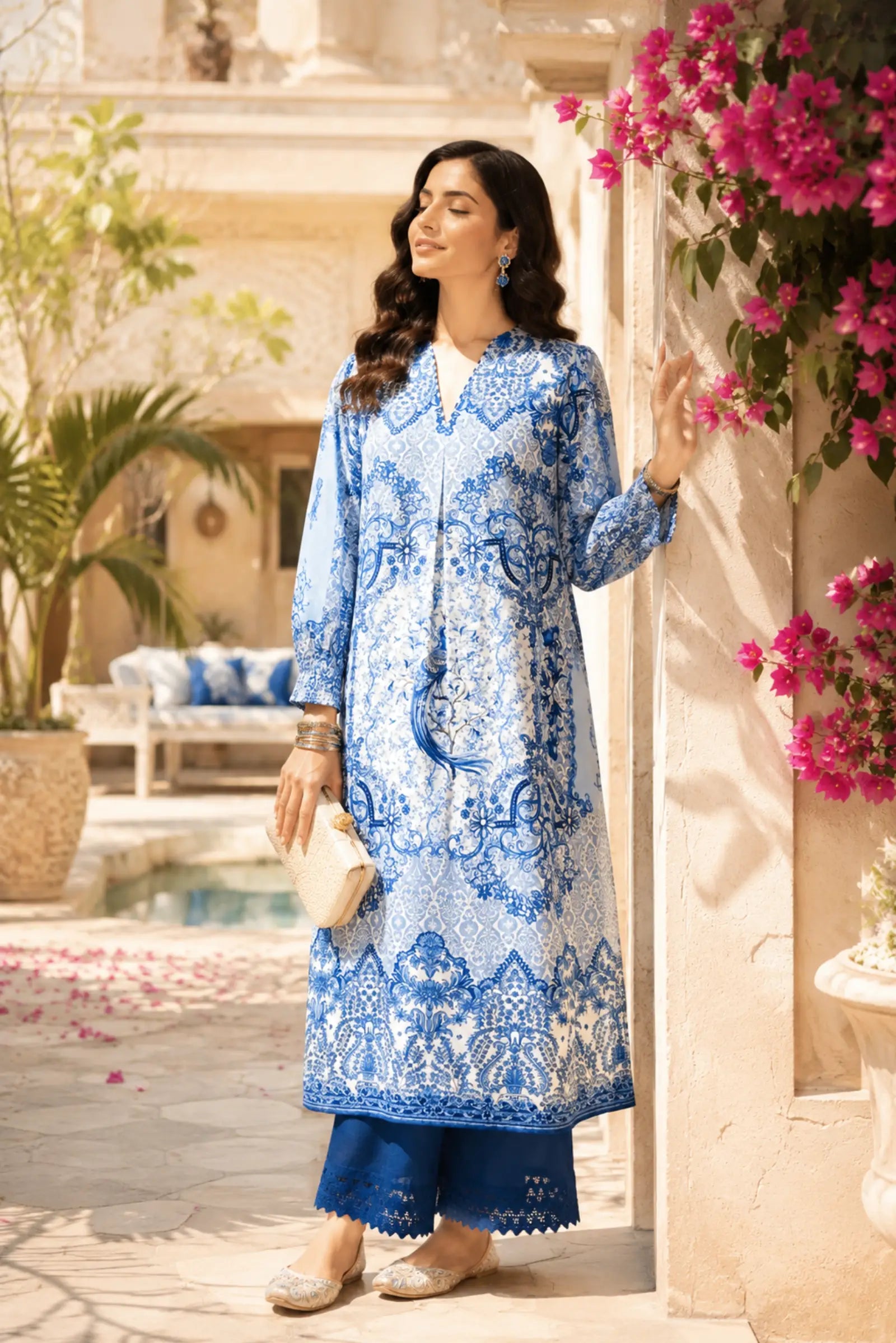 Arvisha Blue Symphony Kurta Palazzo Set