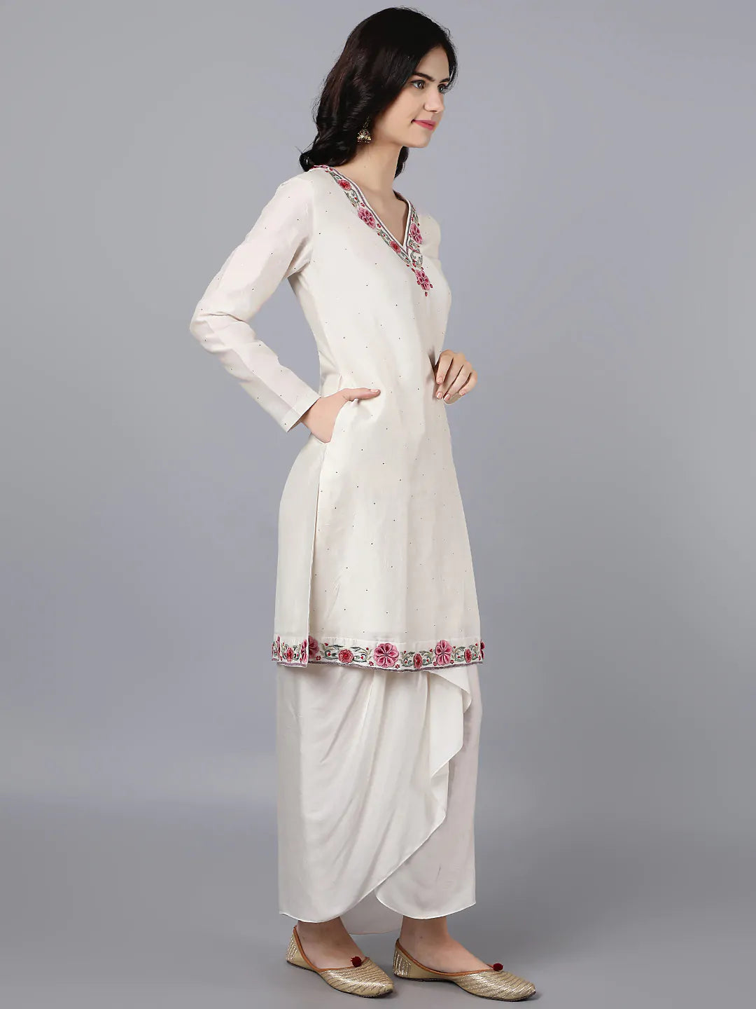 Ivory dhoti Set