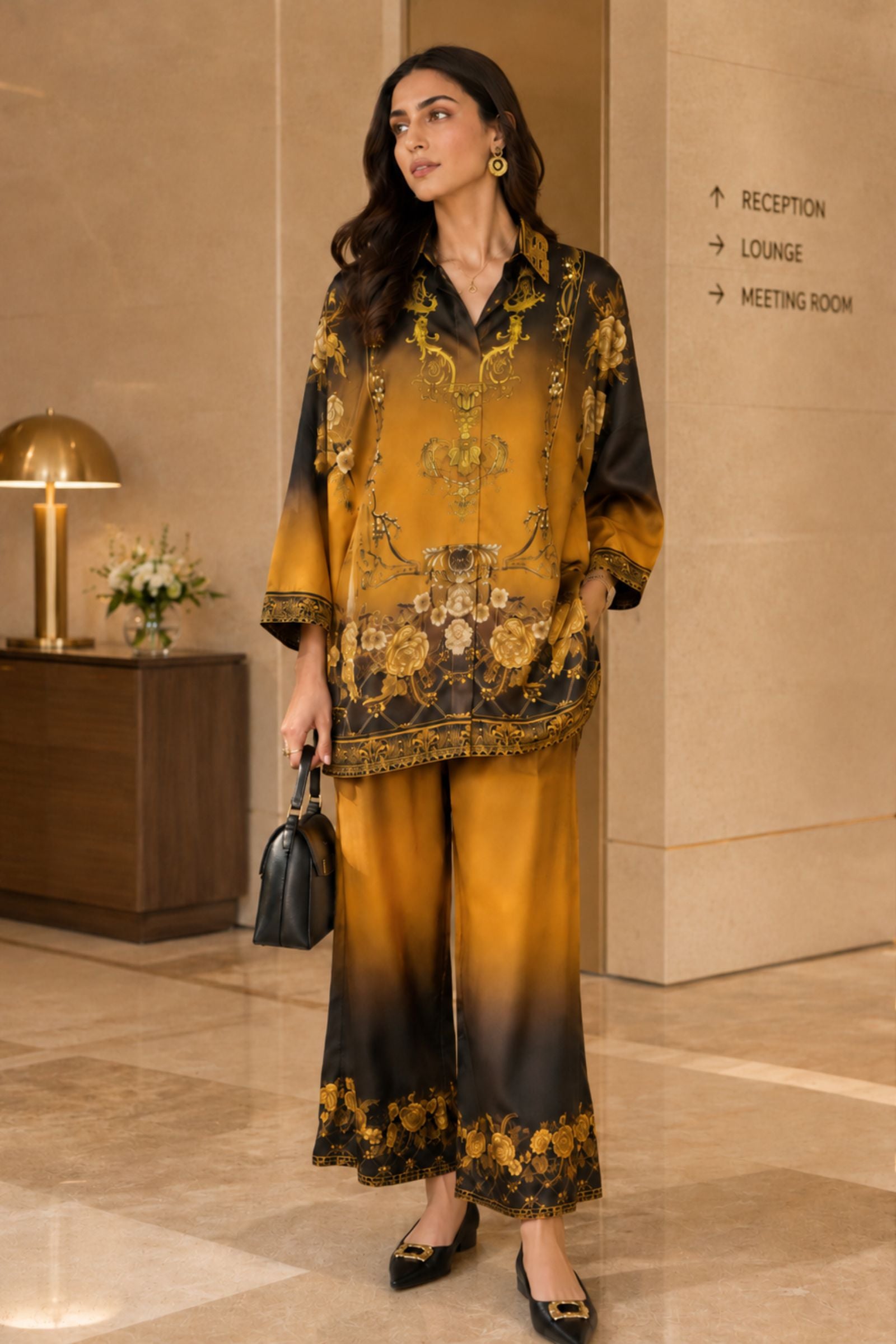 Keshvi Crepe Floral Print Kurta Set