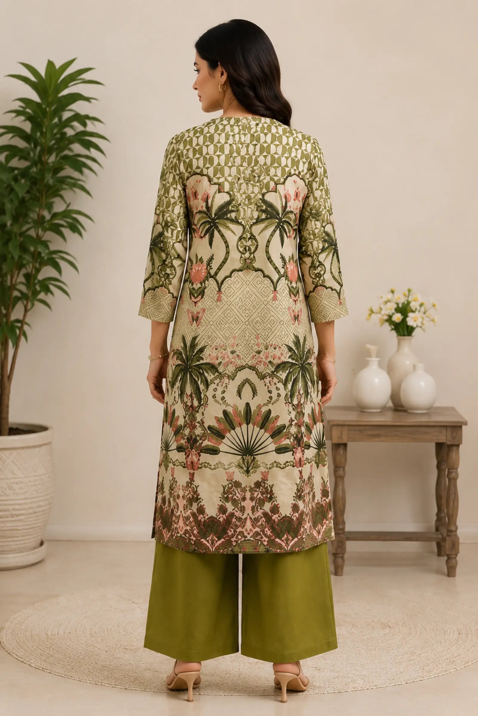 Brisha Cotton Printed Straight Fit Kurta Set