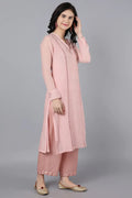 chanderi kurta with necklace type embroidery