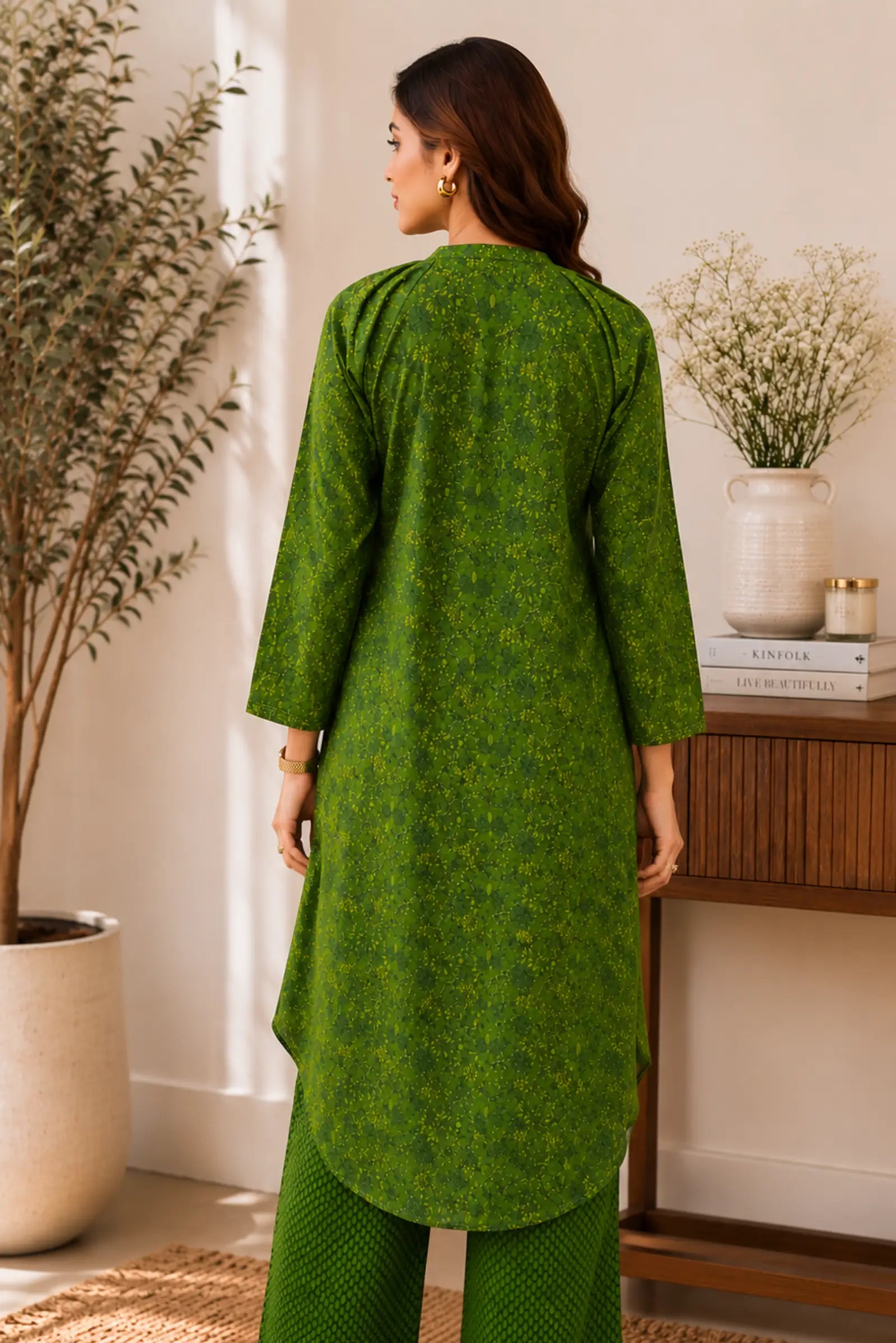 Eesha Cotton Leaf Green Co-ord Set