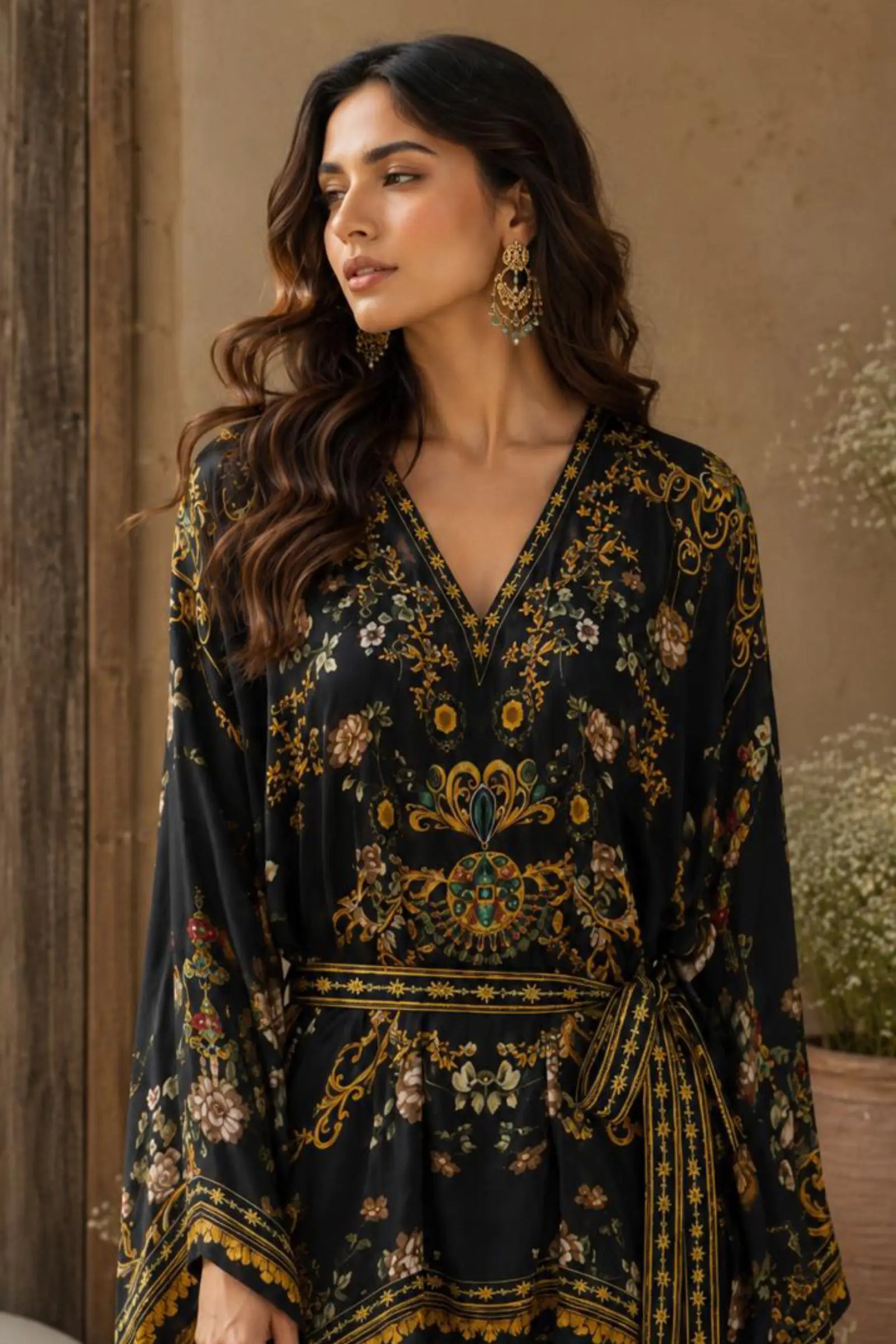 Swara Modal Satin Ditsy Floral Print Co-ord Set