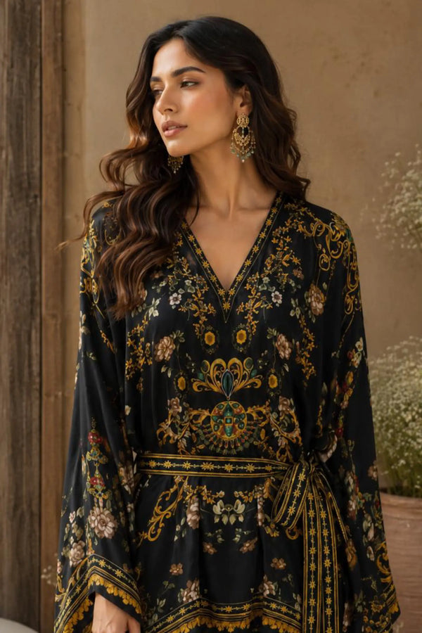 Swara Modal Satin Ditsy Floral Print Co-ord Set