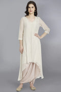 Mukesh Embroidery Ivory Chanderi Kurta