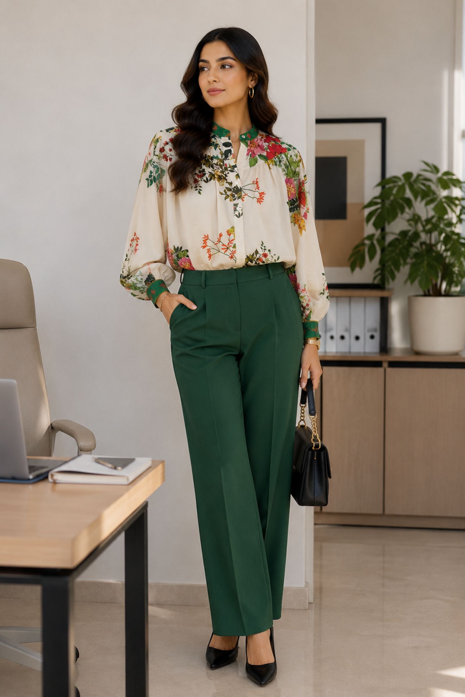 Aiyanna Crepe Floral Print Top