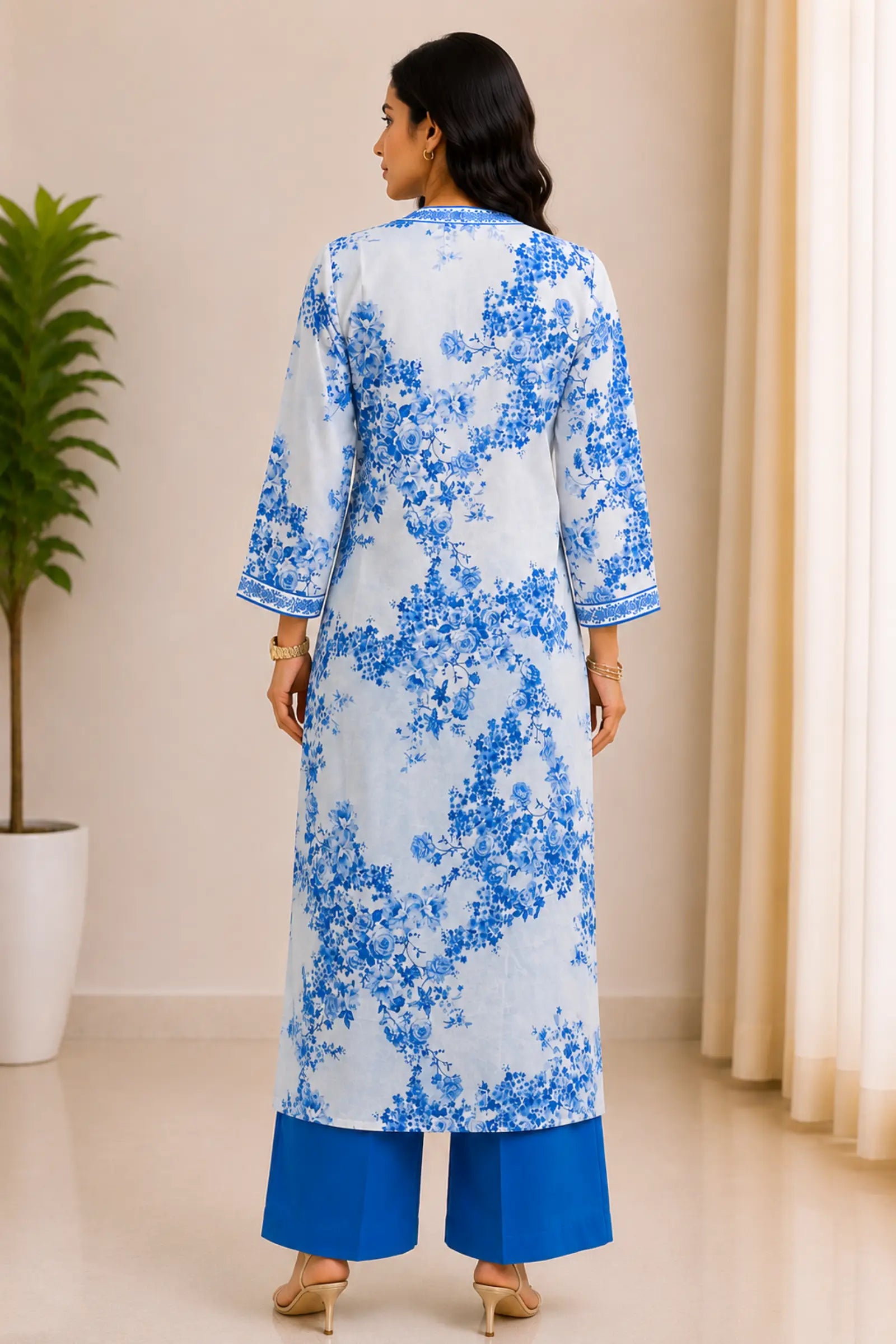 Sitara Cotton Printed Semi A Line Kurta Set