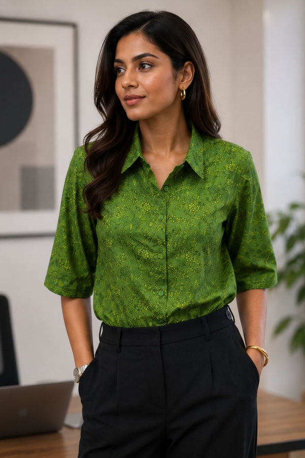 Olive Garden Printed Cotton Shirt