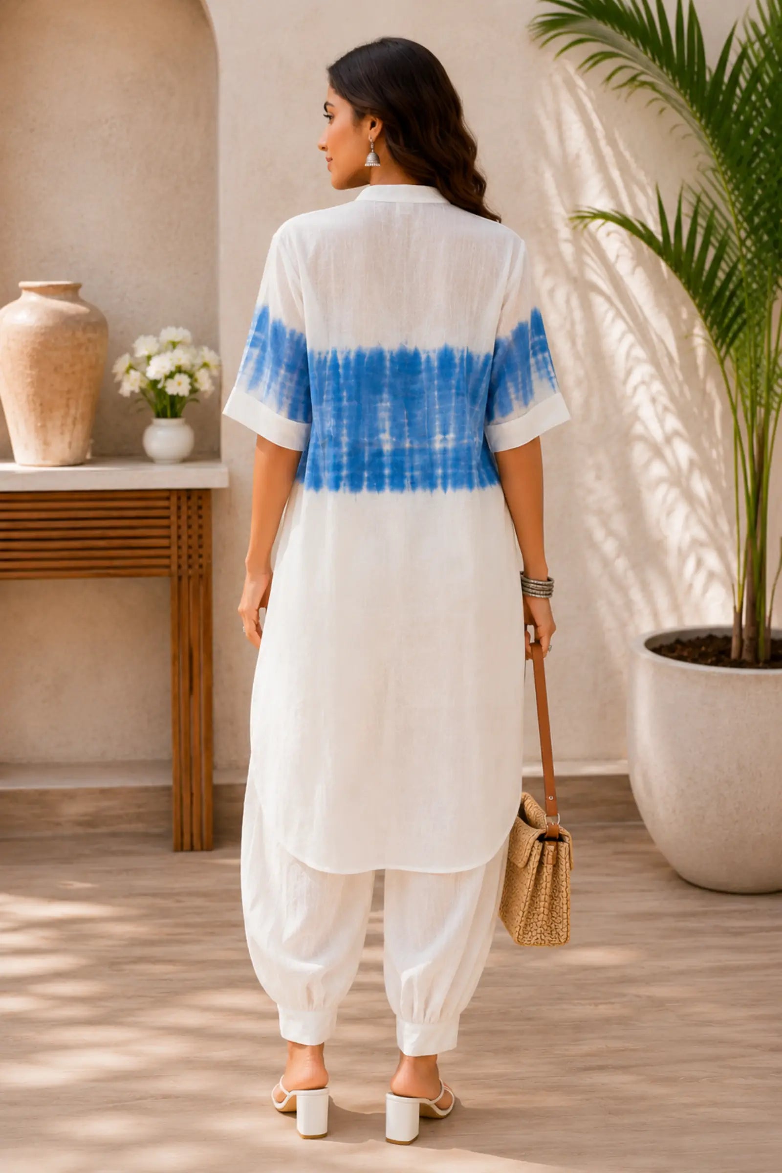 Blue Breeze Tie-Dye Cotton Co-ord Set