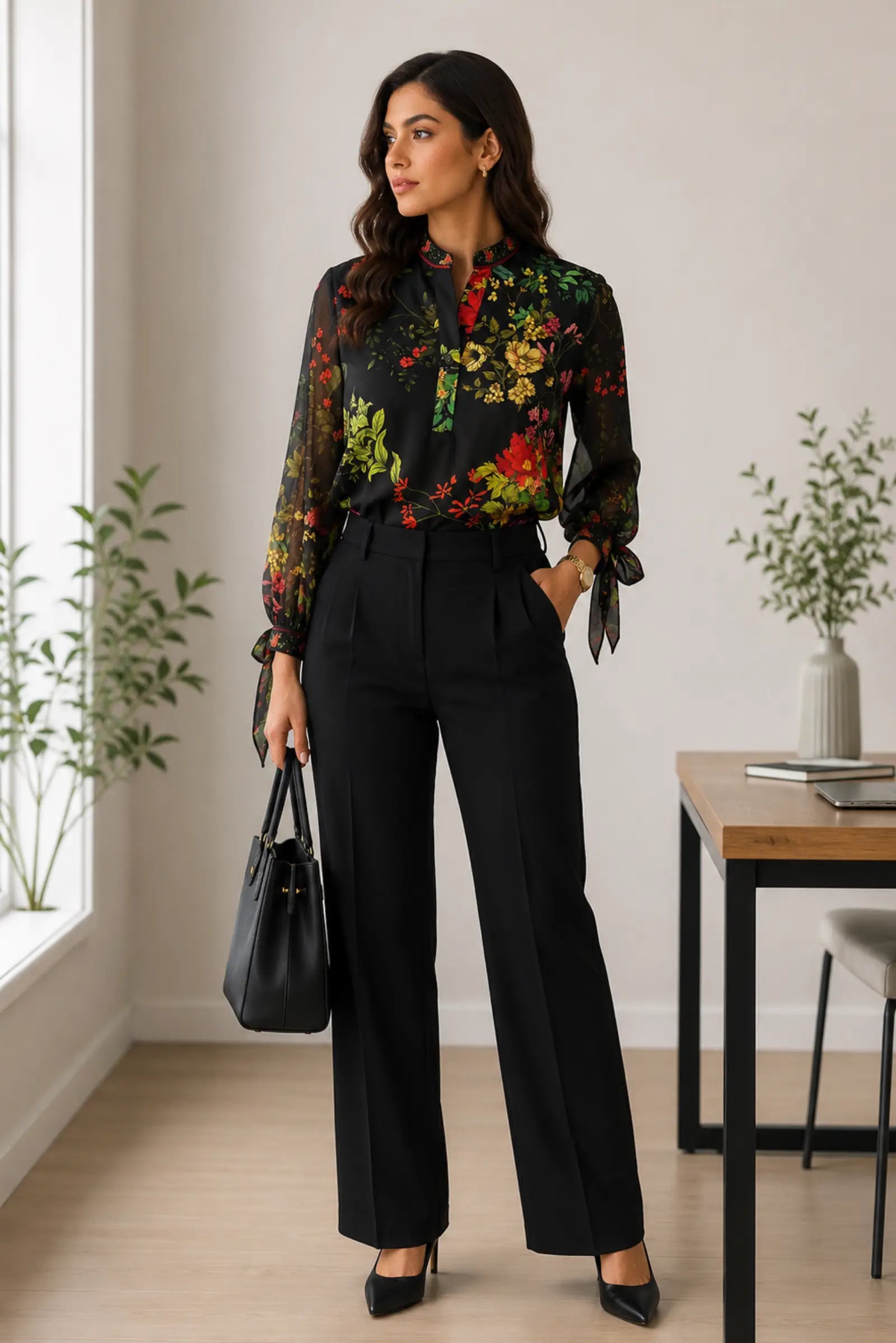 Ravanya Enchanted Bloom Georgette Top