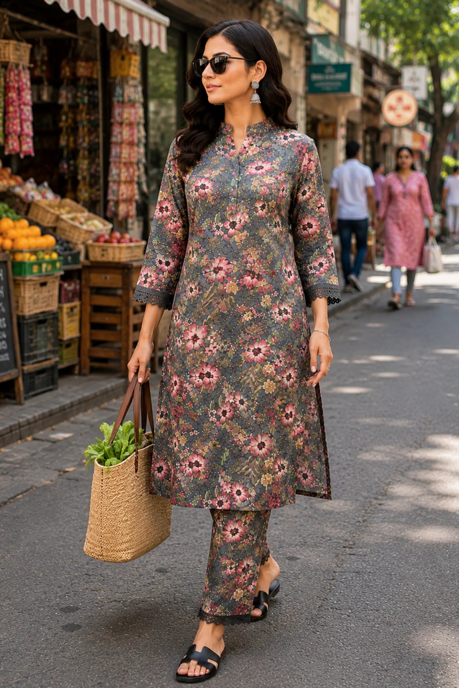 Aashvi Cotton Ethnic Print Kurta Set