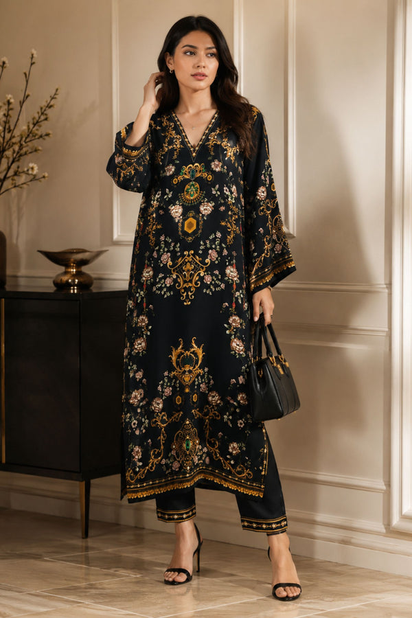 Idhika Modal Satin Printed Kurta Set