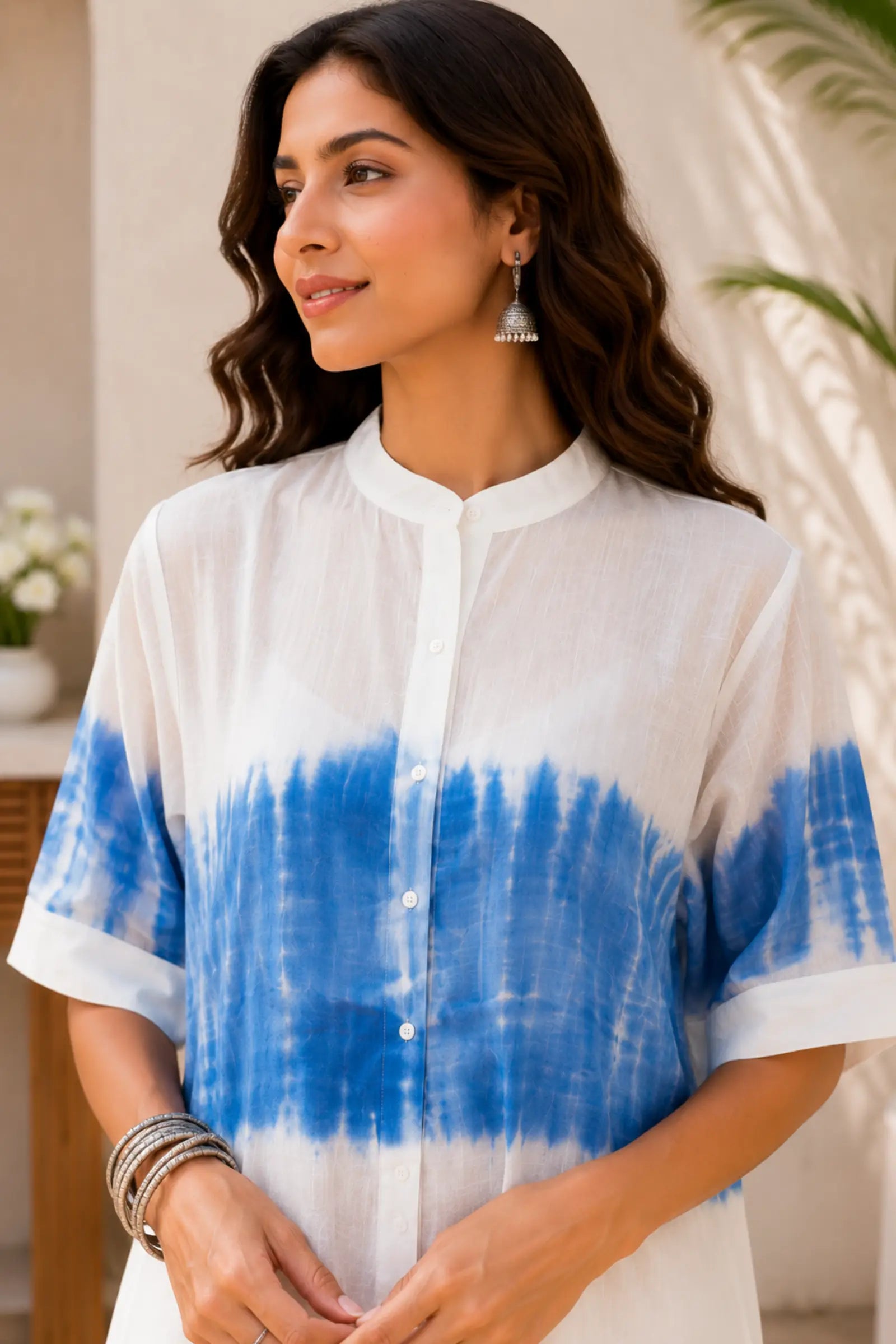 Blue Breeze Tie-Dye Cotton Co-ord Set