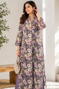 Darika Cotton Lavender Floral Print Kurta Set
