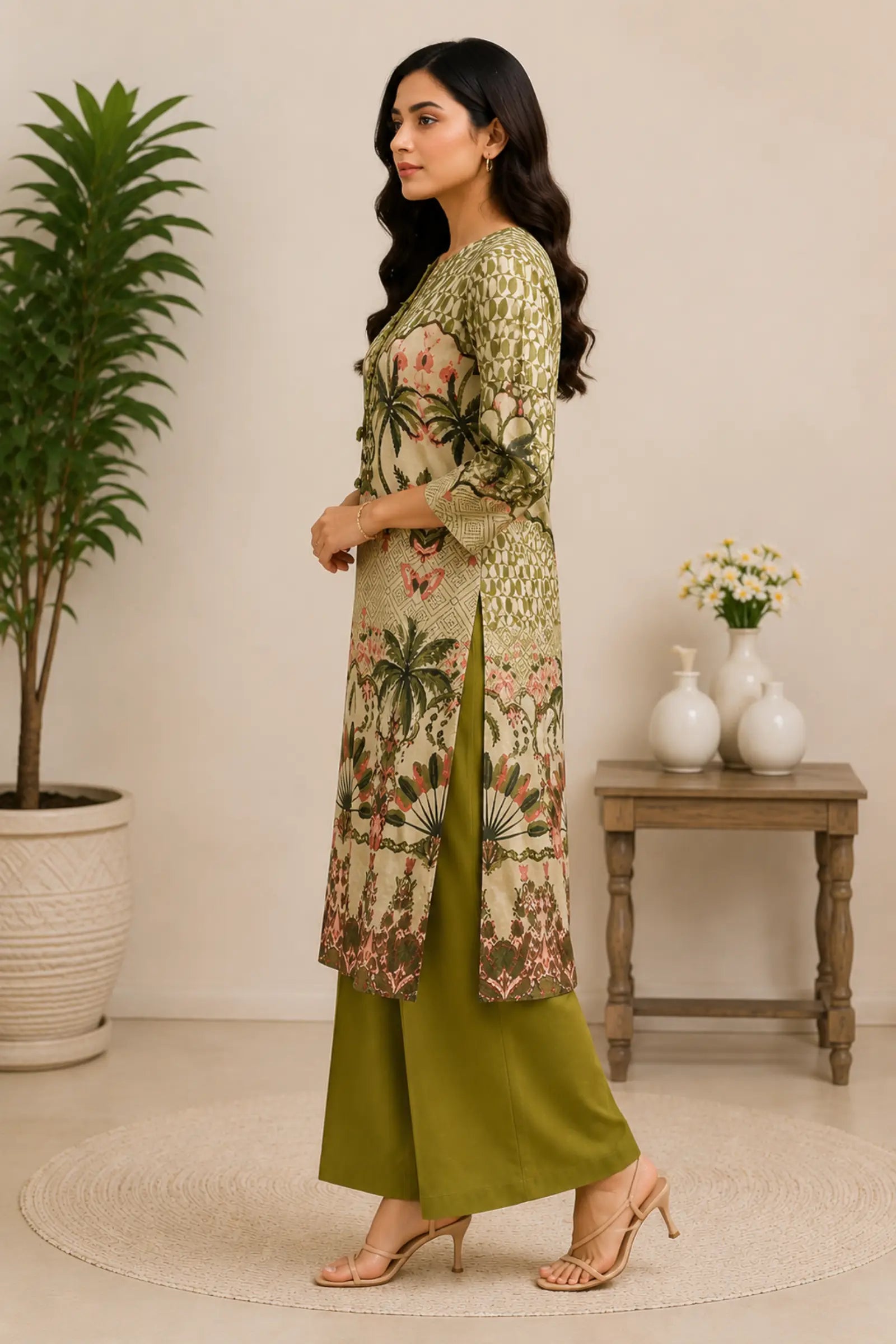 Brisha Cotton Printed Straight Fit Kurta Set