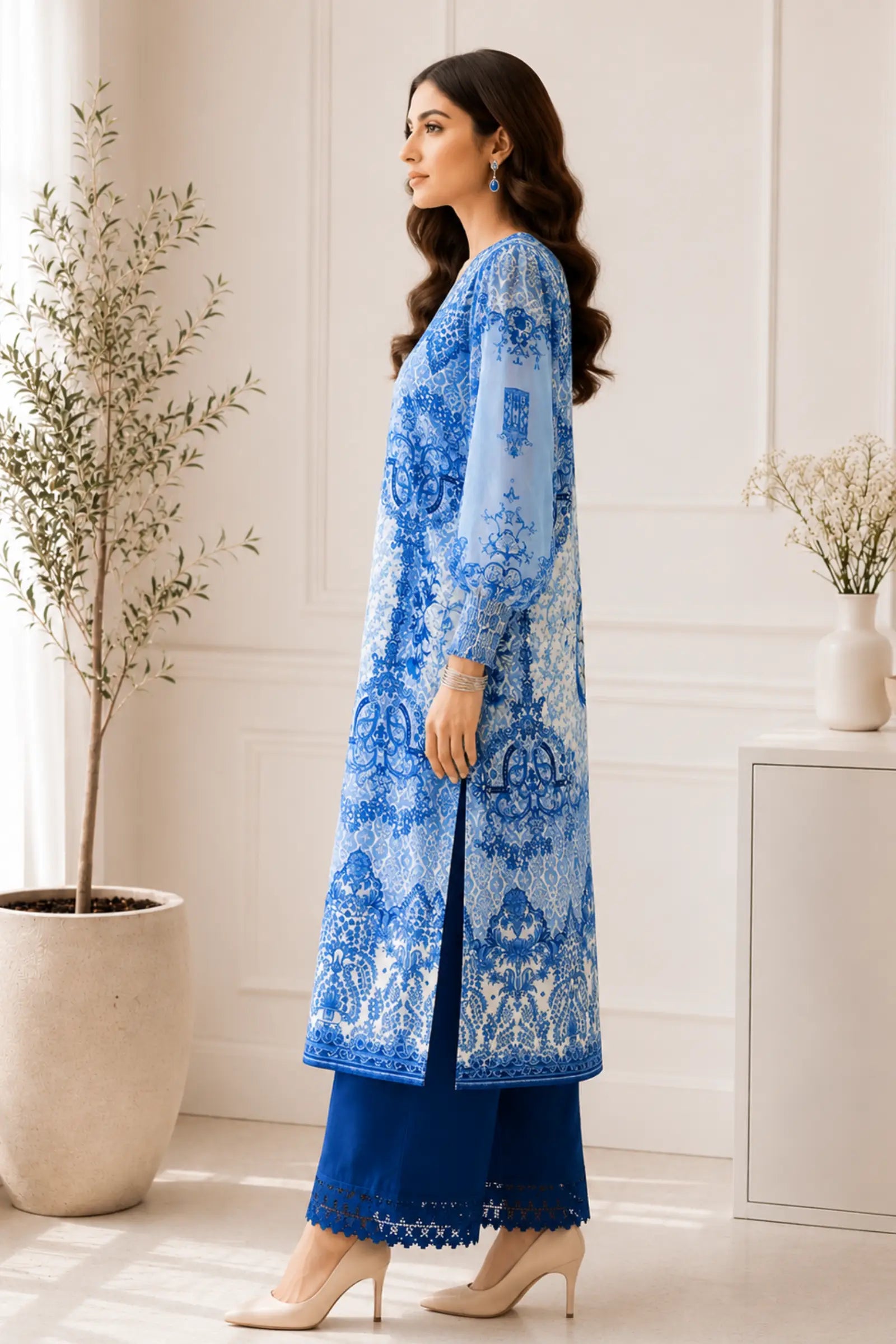 Arvisha Blue Symphony Kurta Palazzo Set