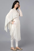 Chanderi kurta with 100% Cupro silk drape.