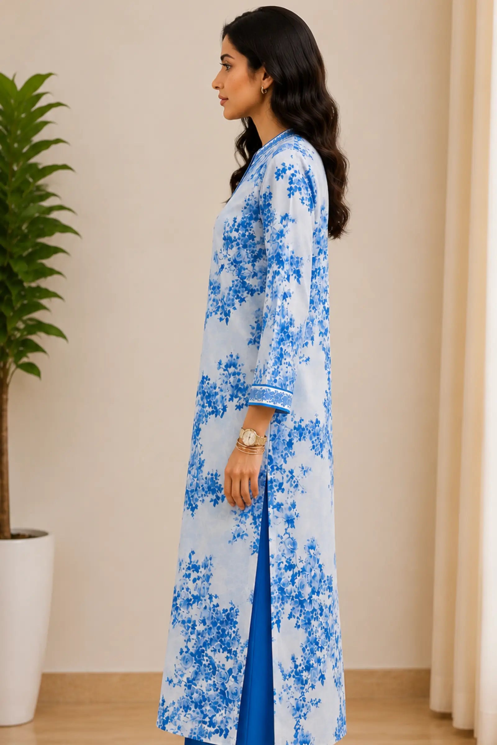 Sitara Cotton Printed Semi A Line Kurta Set