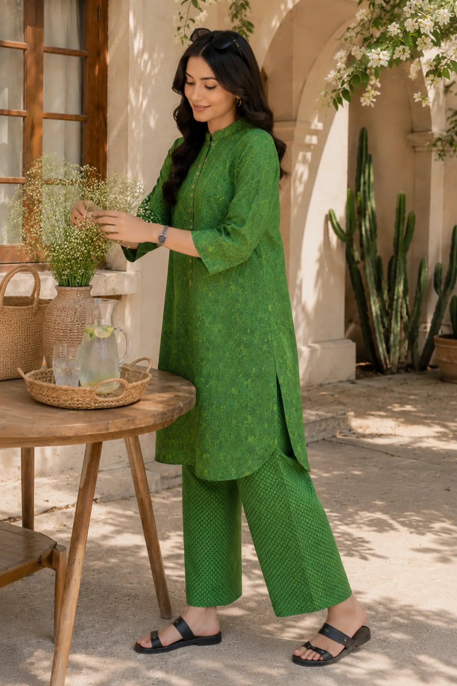 Richa Cotton Printed Green Co-ord Set