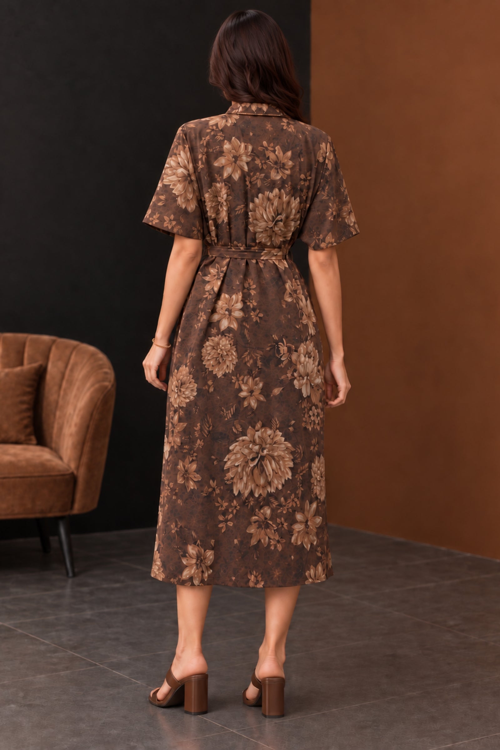Alisha Cotton Brown Dress