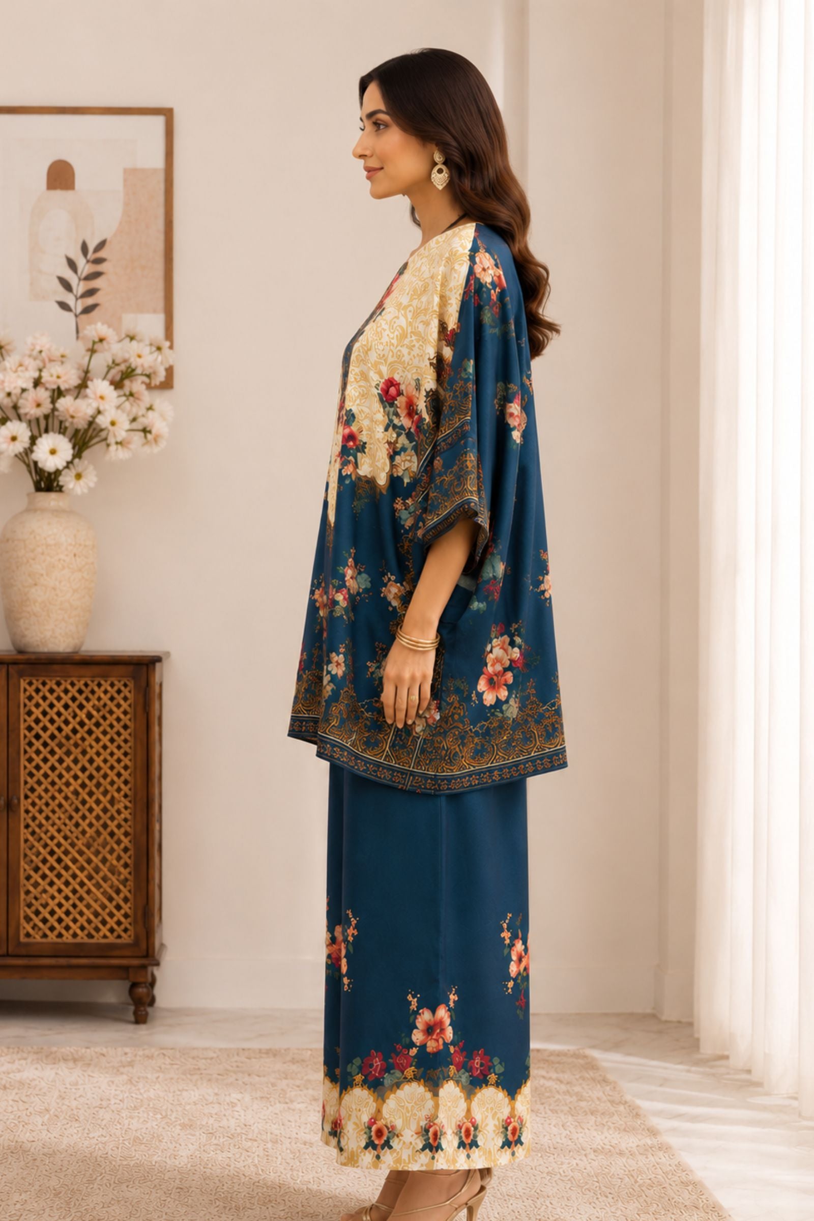 Miraya Moska Satin Printed Kurta Set
