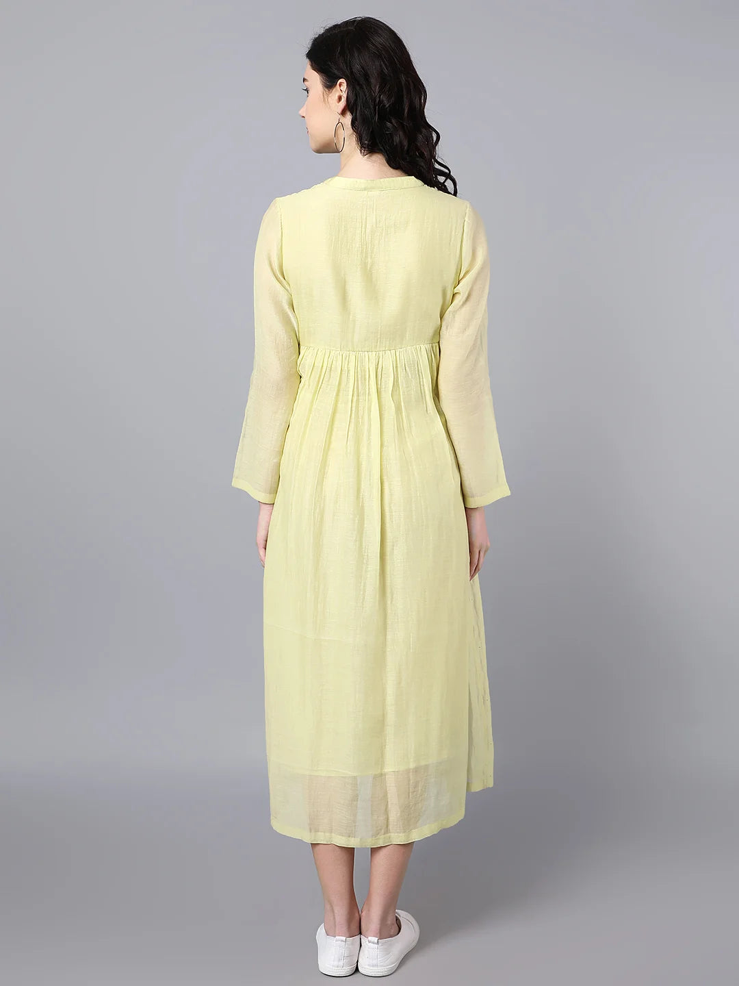 Yellow Dress with Zari Textures