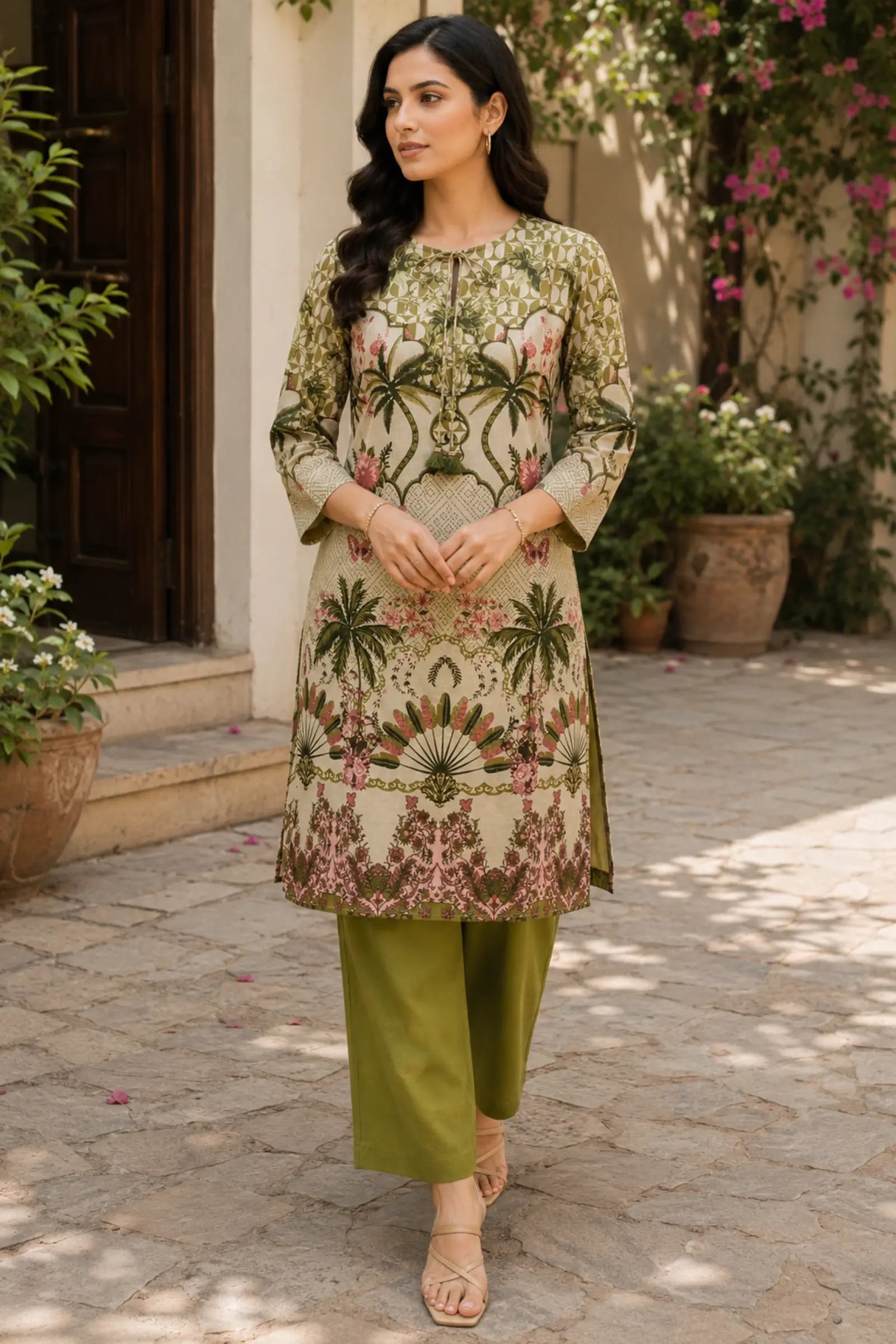 Brisha Cotton Printed Straight Fit Kurta Set