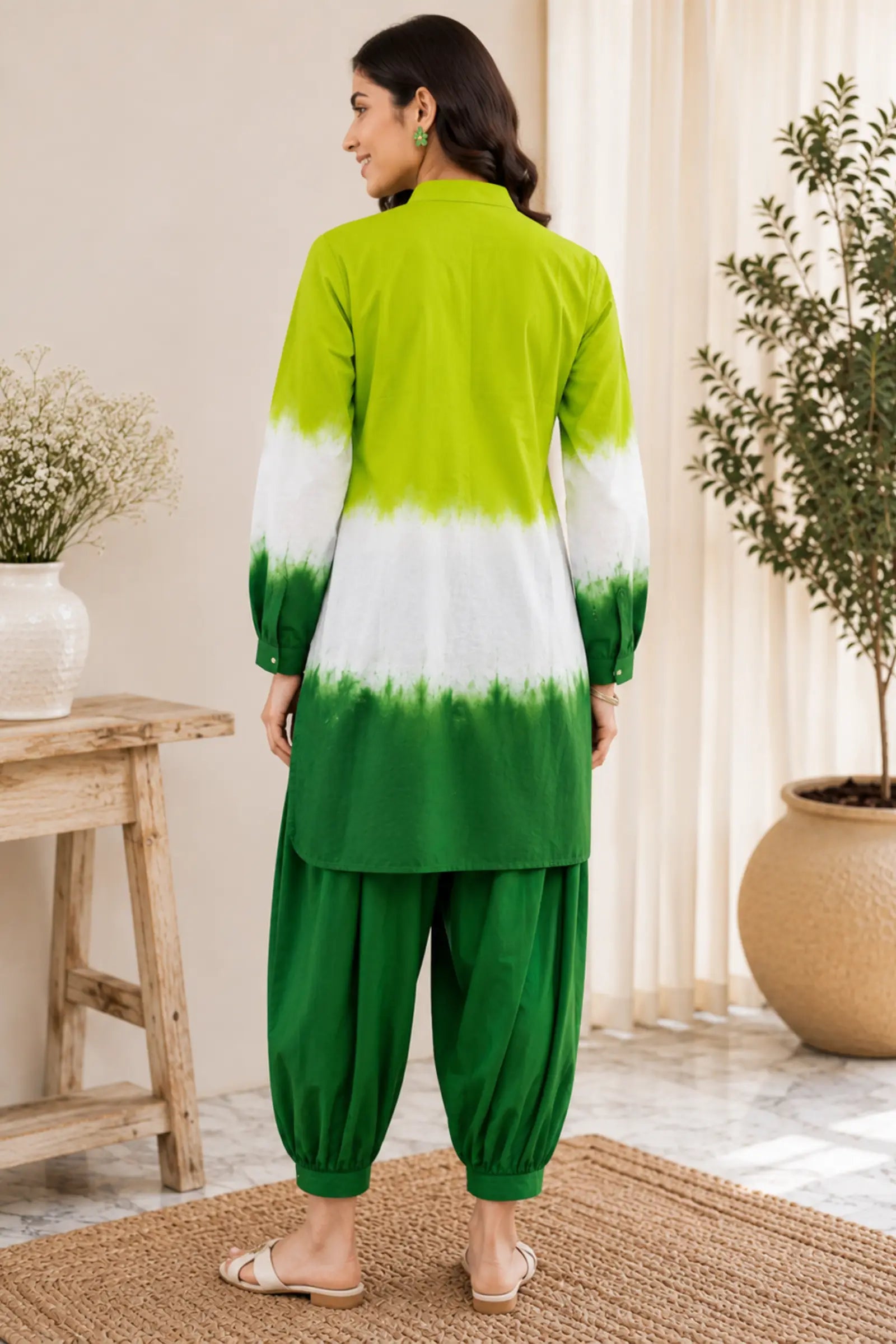 Green Aura Ombre Co-ord Set