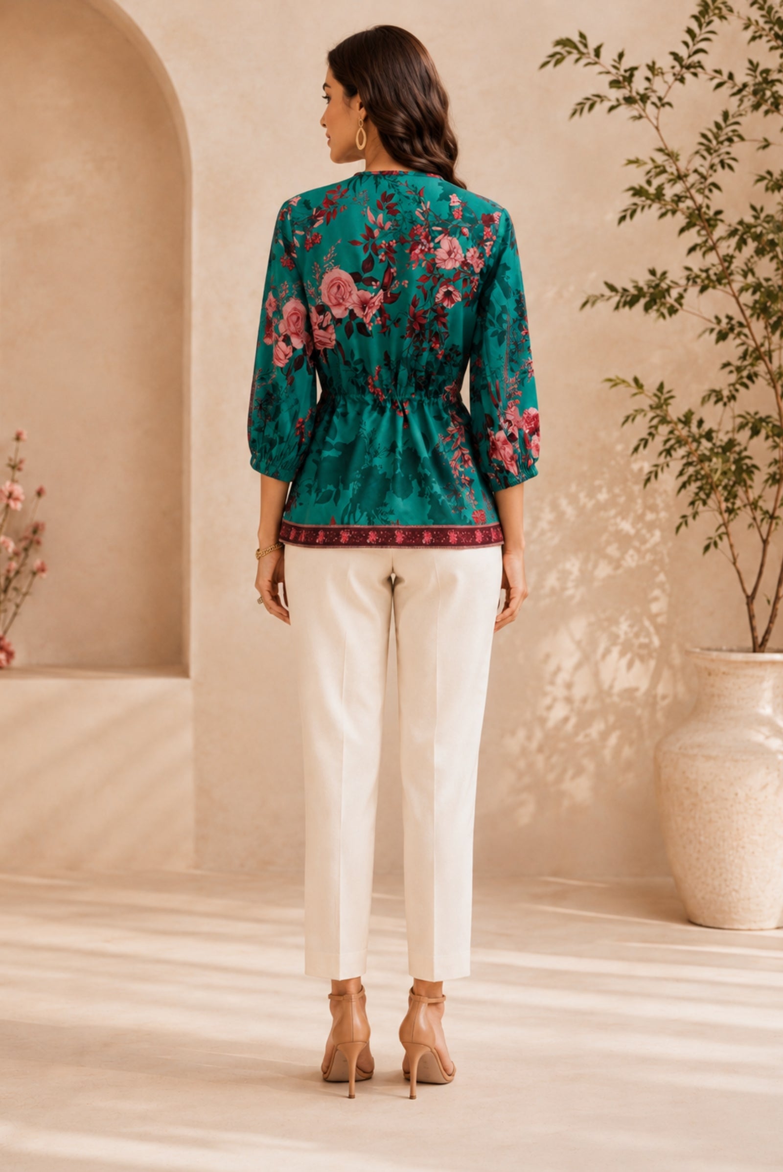 Bela Crepe Floral Print Top
