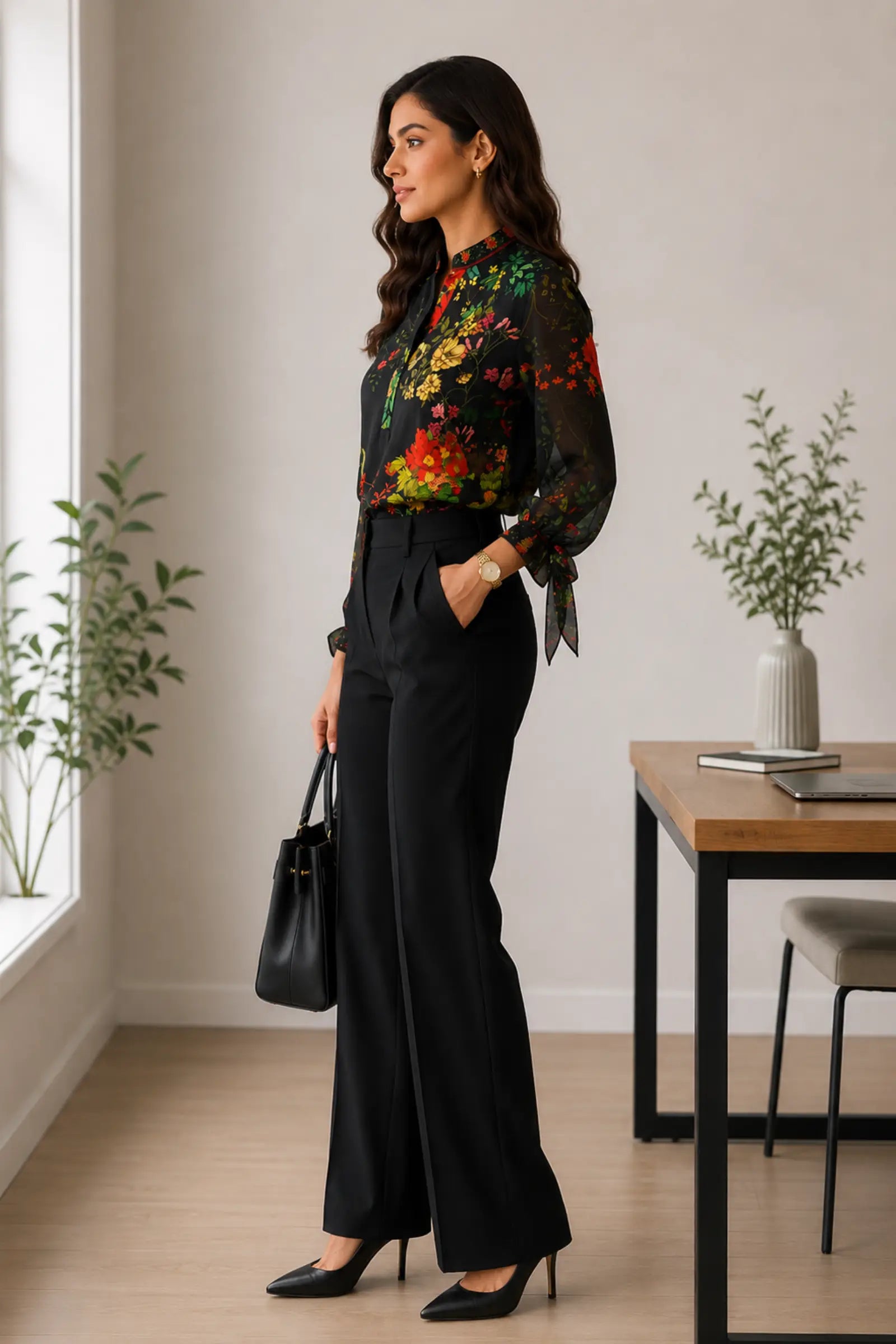 Ravanya Enchanted Bloom Georgette Top