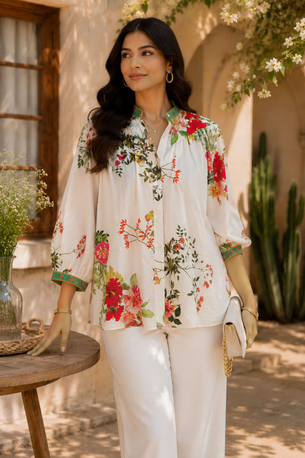 Aiyanna Crepe Floral Print Top