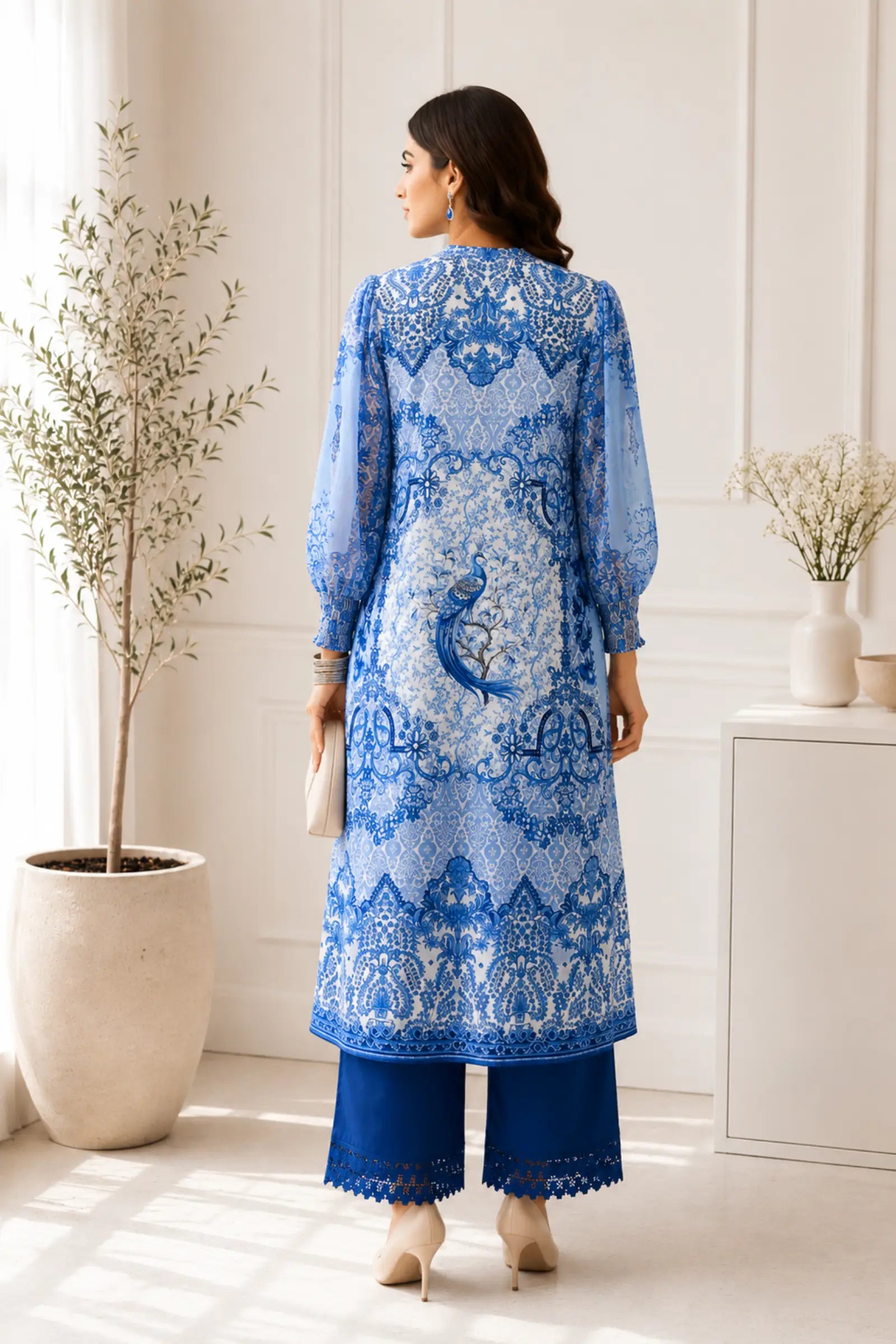 Arvisha Blue Symphony Kurta Palazzo Set