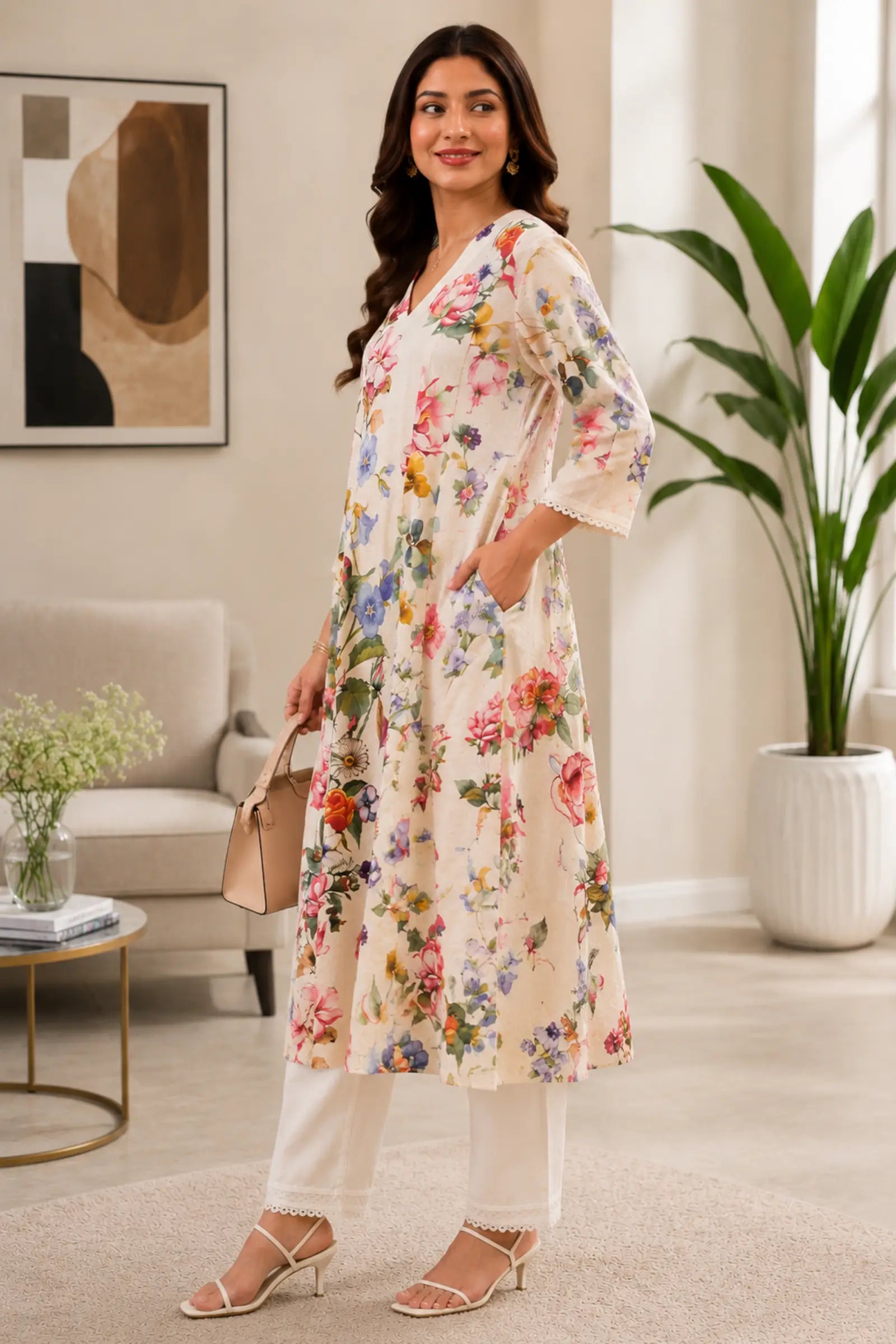Preksha Cotton A Line Kurta Set