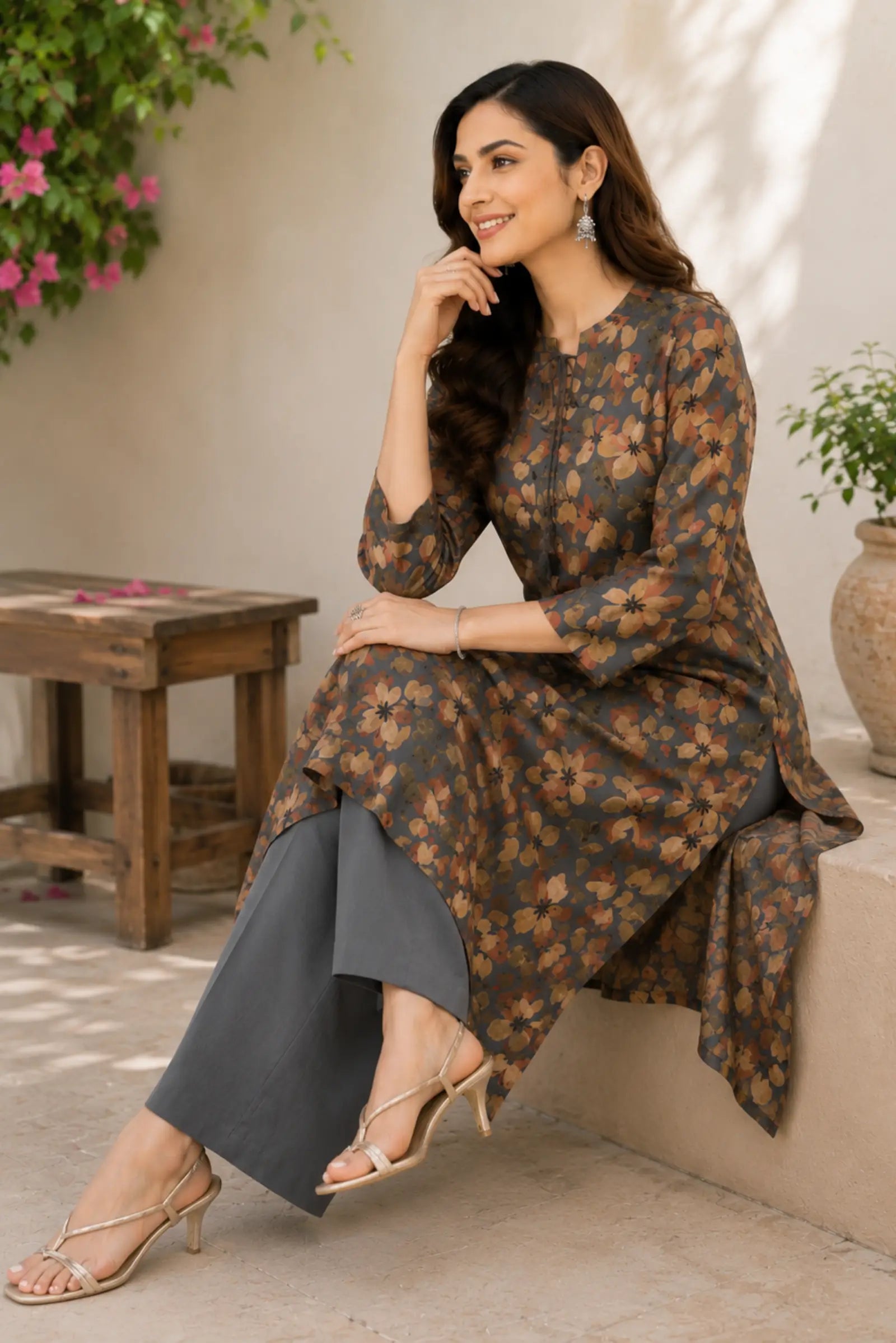 Amara Cotton Ethnic Print Kurta Set