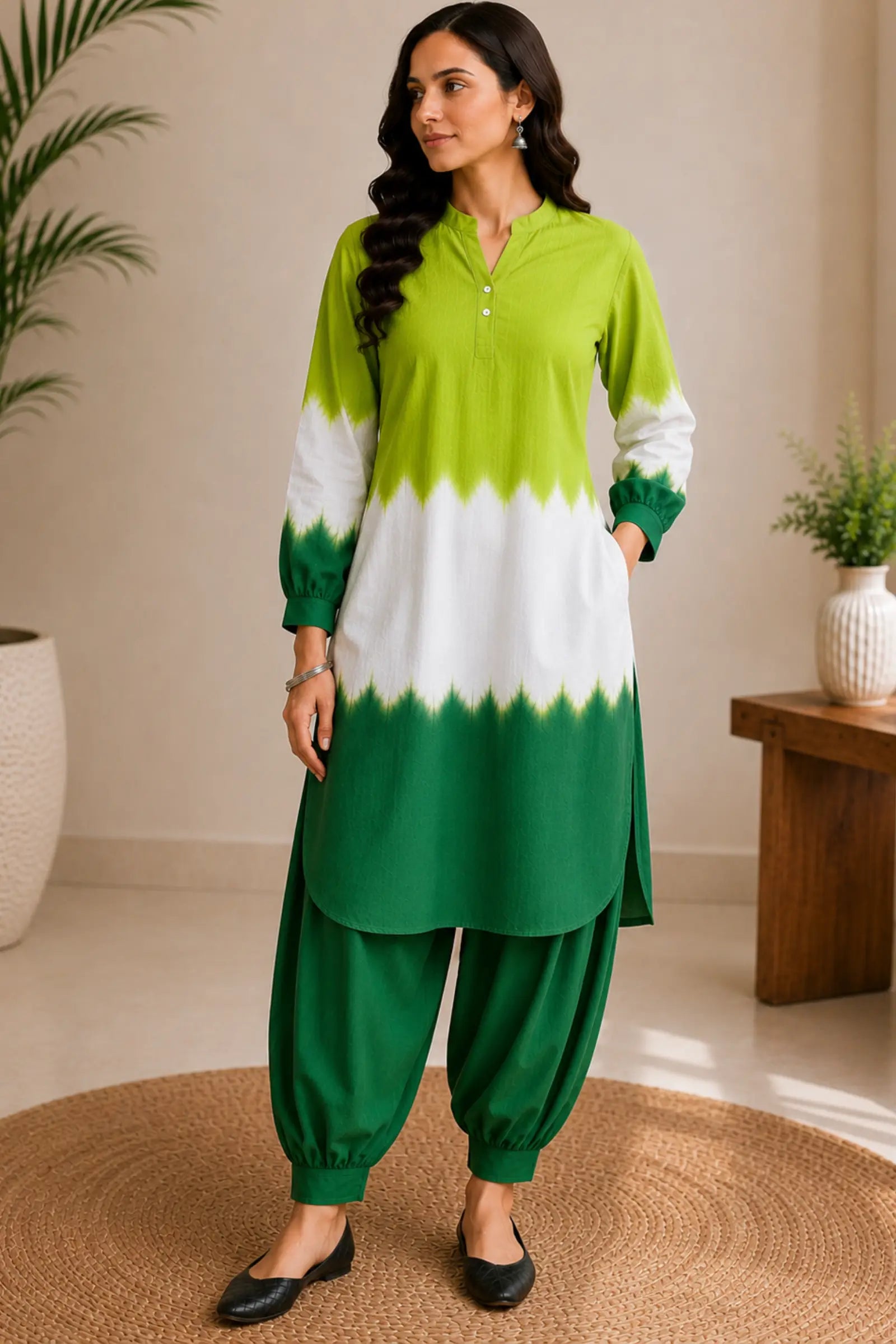 Green Aura Ombre Co-ord Set