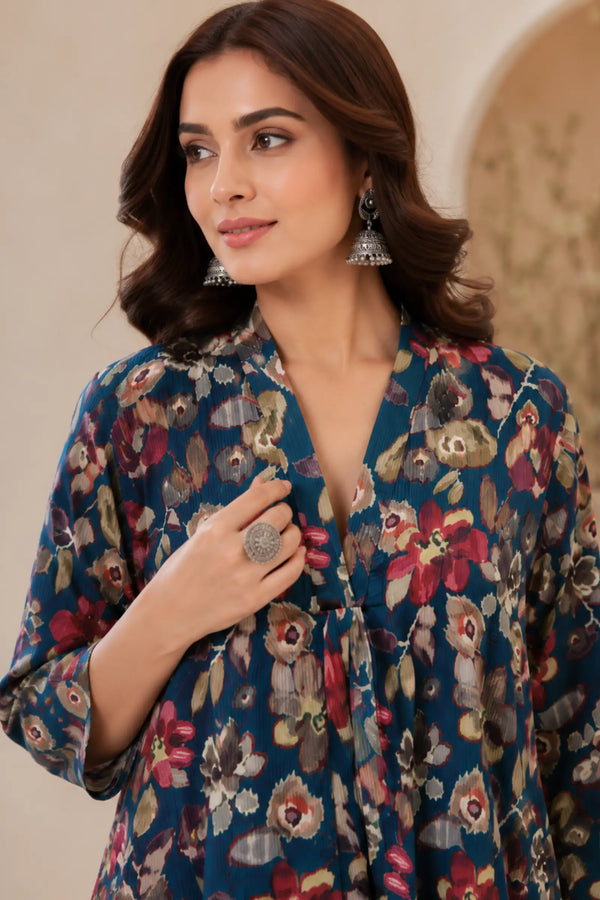 Hansa Cotton Floral Print Complete Suit Set