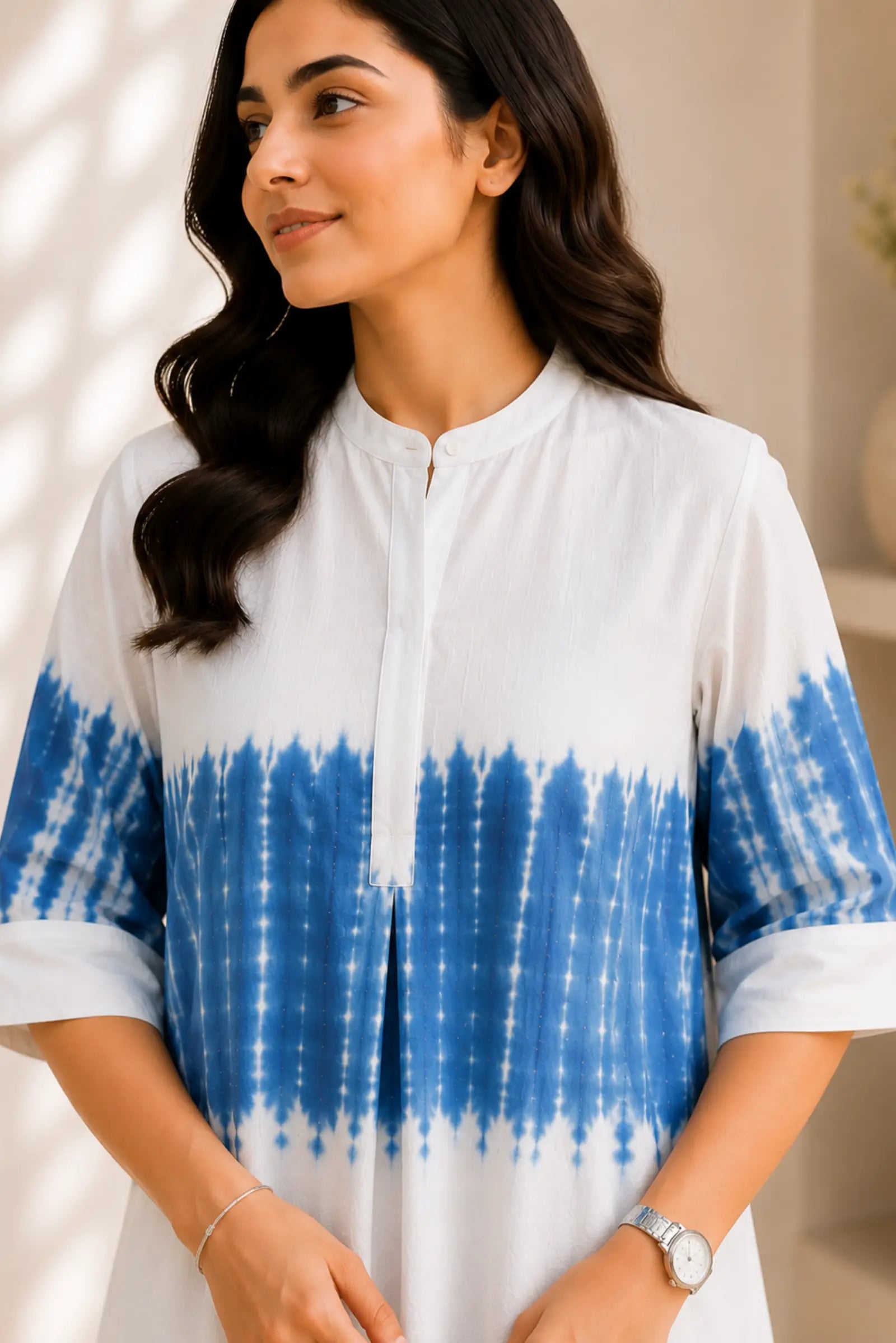 Blue Breeze Tie-Dye Cotton Co-ord Set