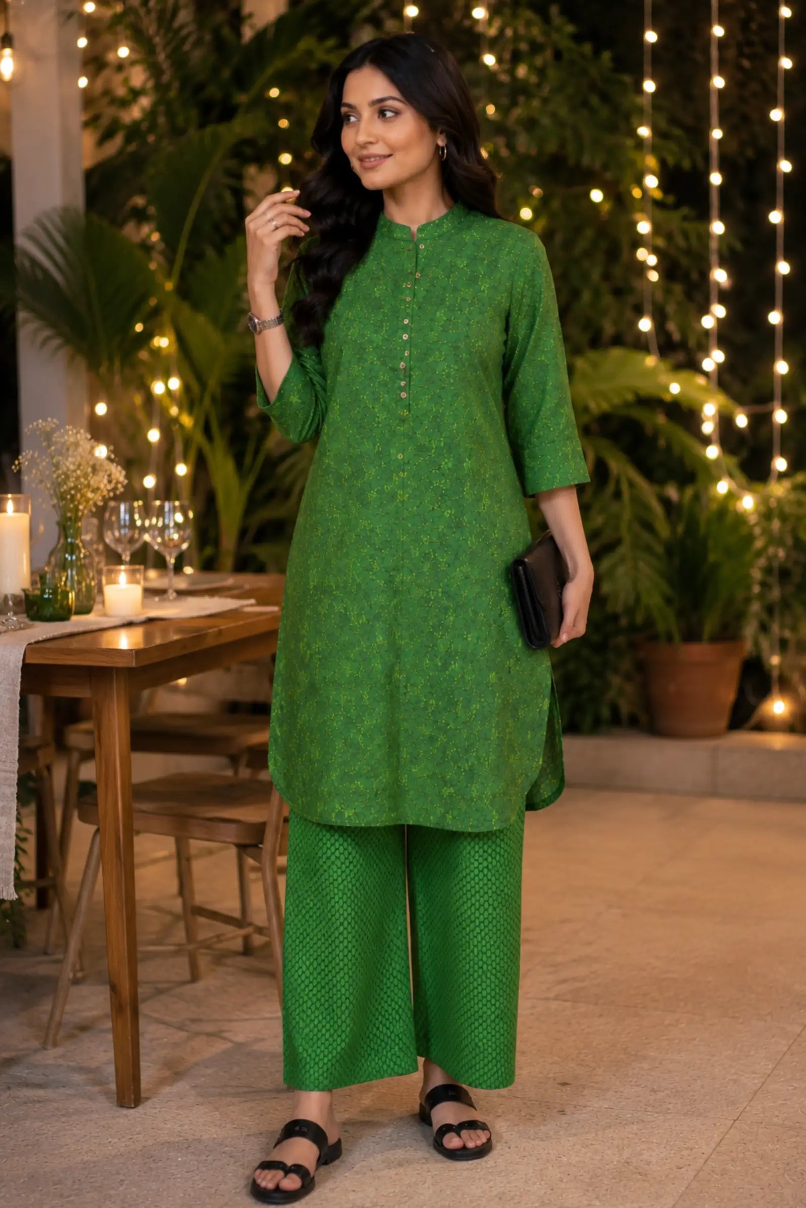 Richa Cotton Printed Green Co-ord Set