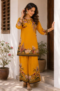 Navridhi Mustard Flower Print Co-Ord Set