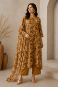 Anuja Cotton Mustard Floral Print Complete Suit Set