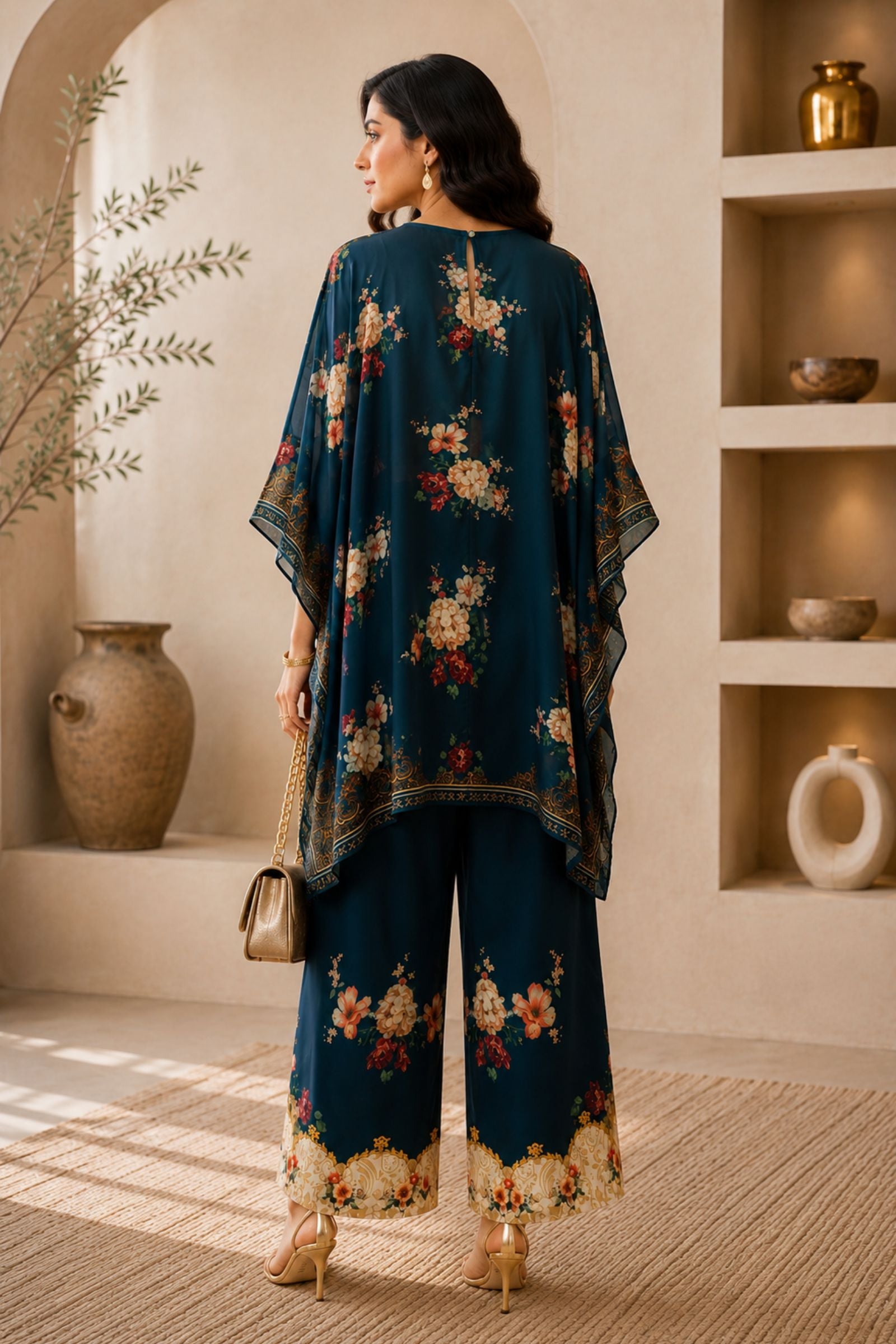 Miraya Moska Satin Printed Kurta Set