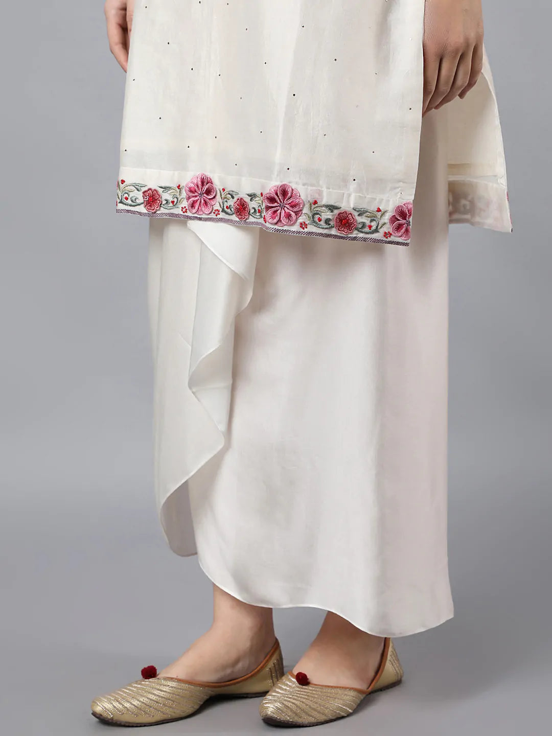 Ivory dhoti Set