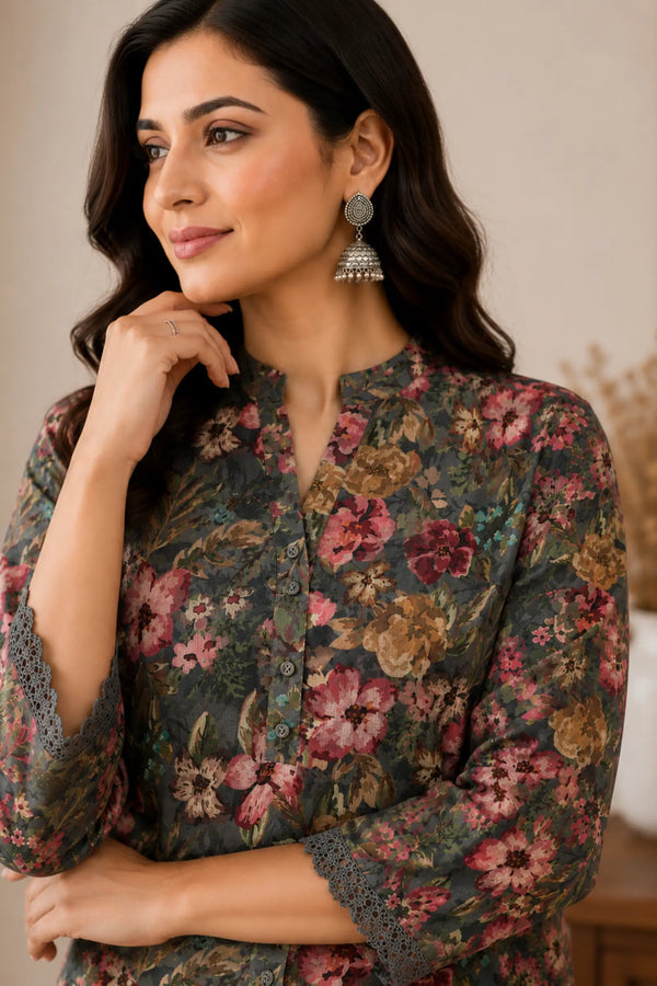 Aashvi Cotton Ethnic Print Kurta Set